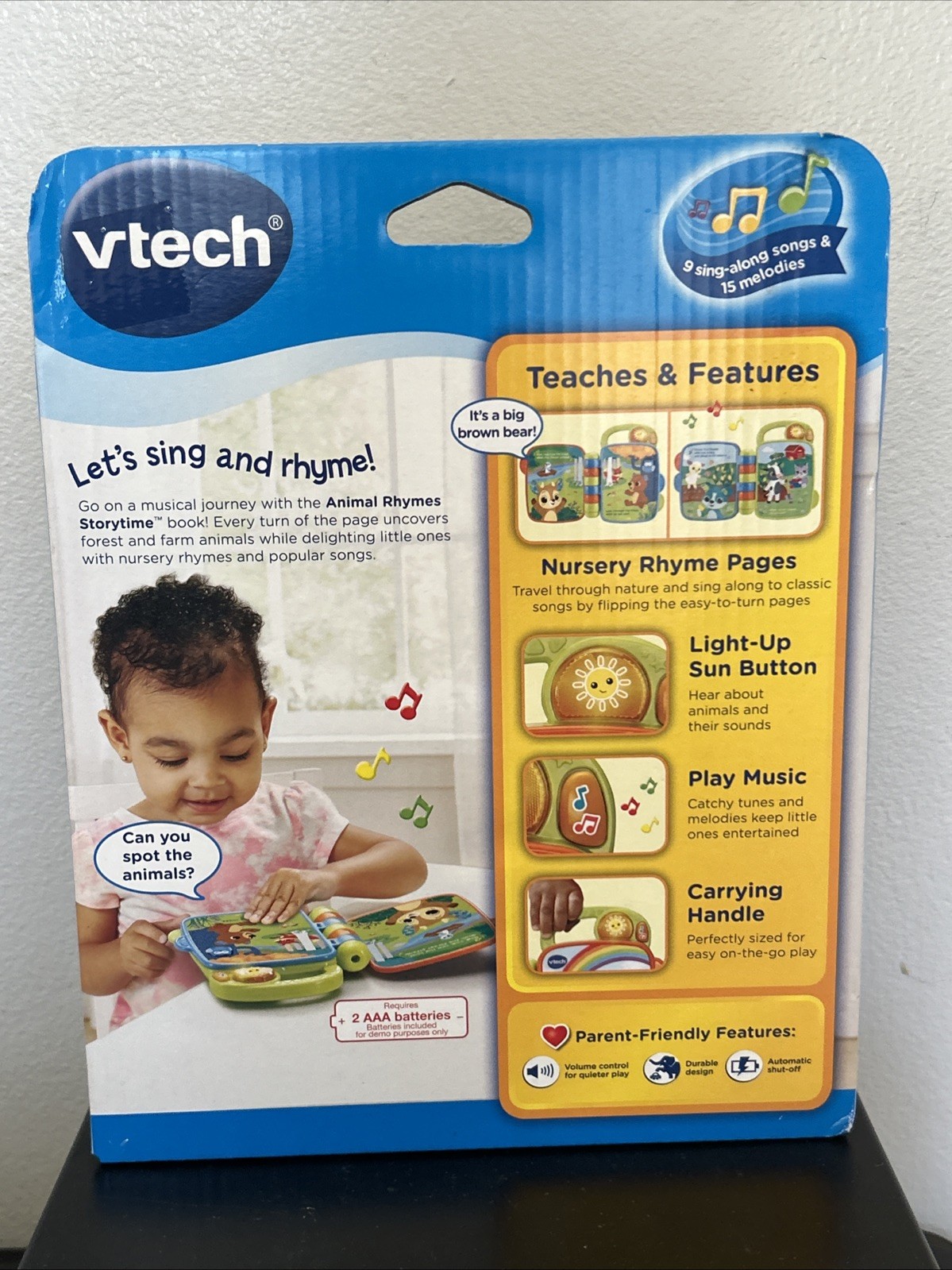 VTech Animal Rhymes Storytime – Book with lights, 9-36 Months Children, Baby Toy