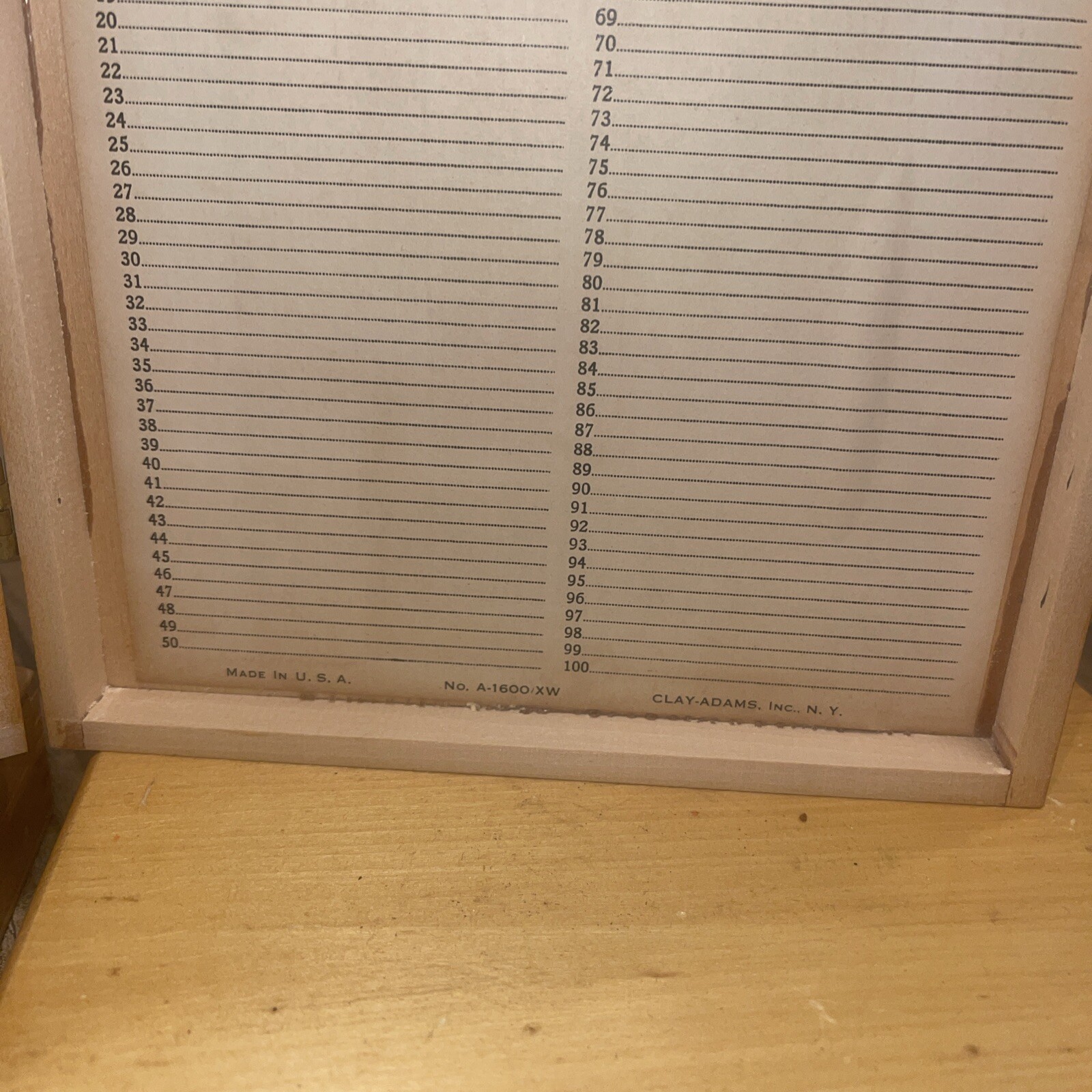 Lot Of 3 Vintage Clay-Adams Made In USA Wooden Slide Boxes A-1600 AW