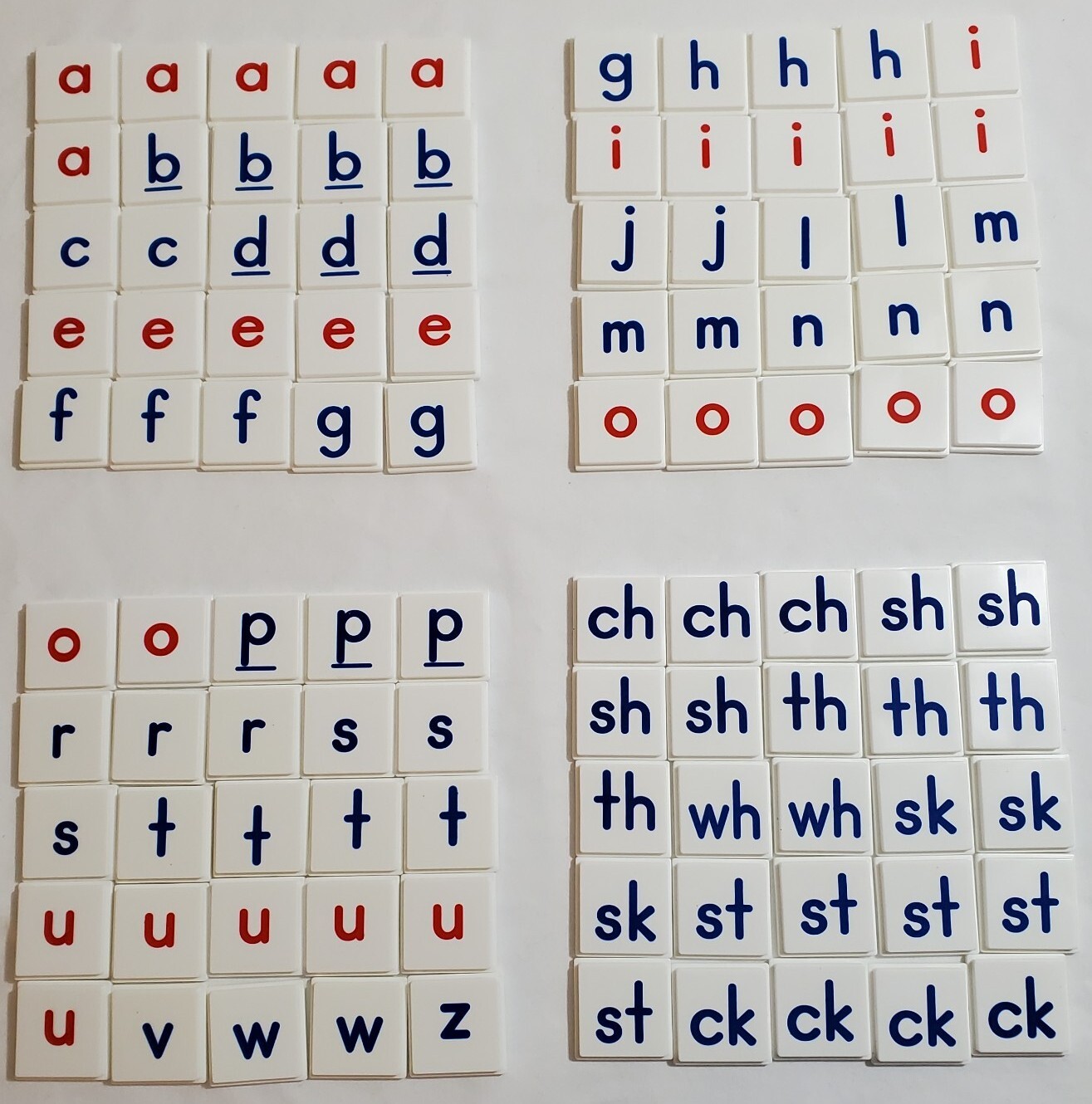 Really Good Stuff Blends and Diagraphs White Stacking Letter Tiles – 100 Tiles