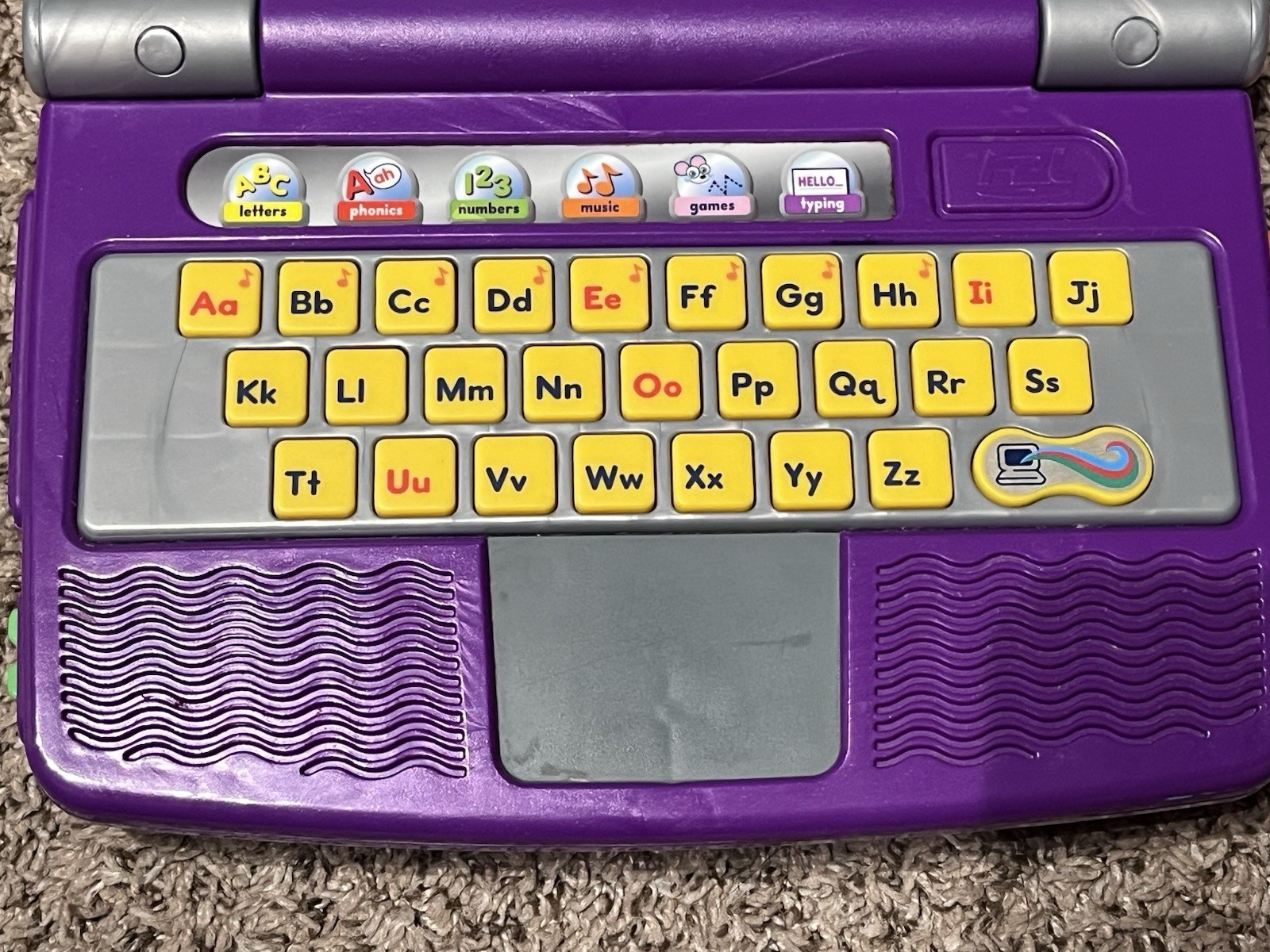 Fisher-Price 2009 Fun2learn Color Flash Laptop Purple Grey Works Great Cleaned ￼