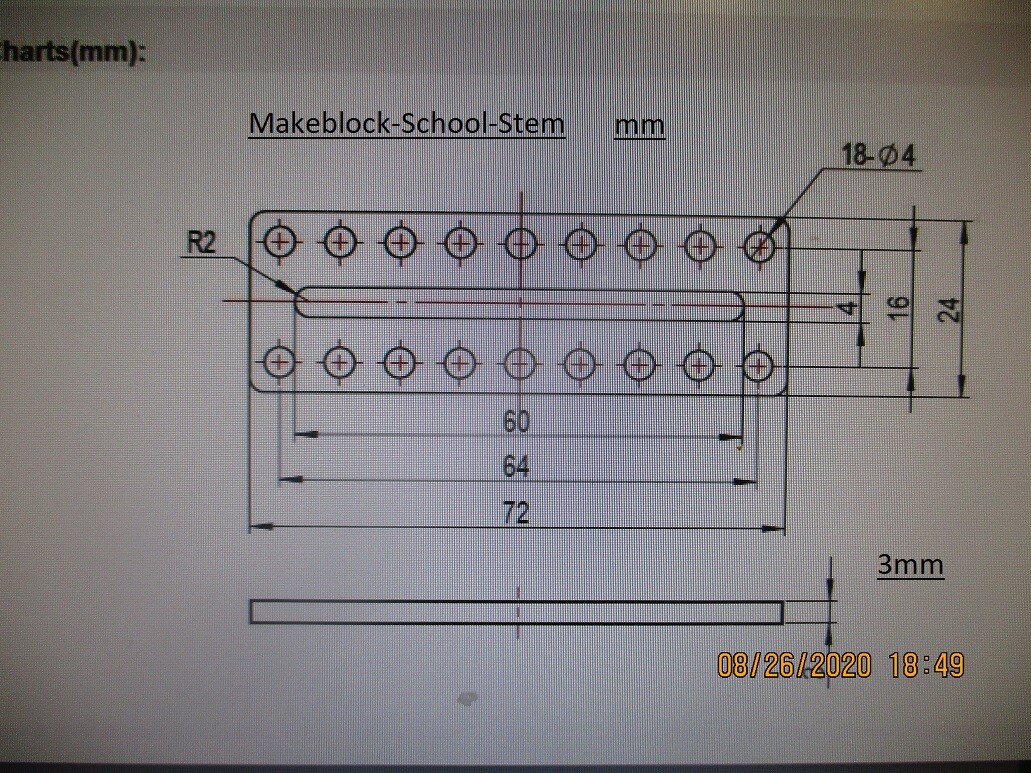 4 PAK Makeblock I1 Plate * 6061 Aluminum 24mm x 72mm Open Source