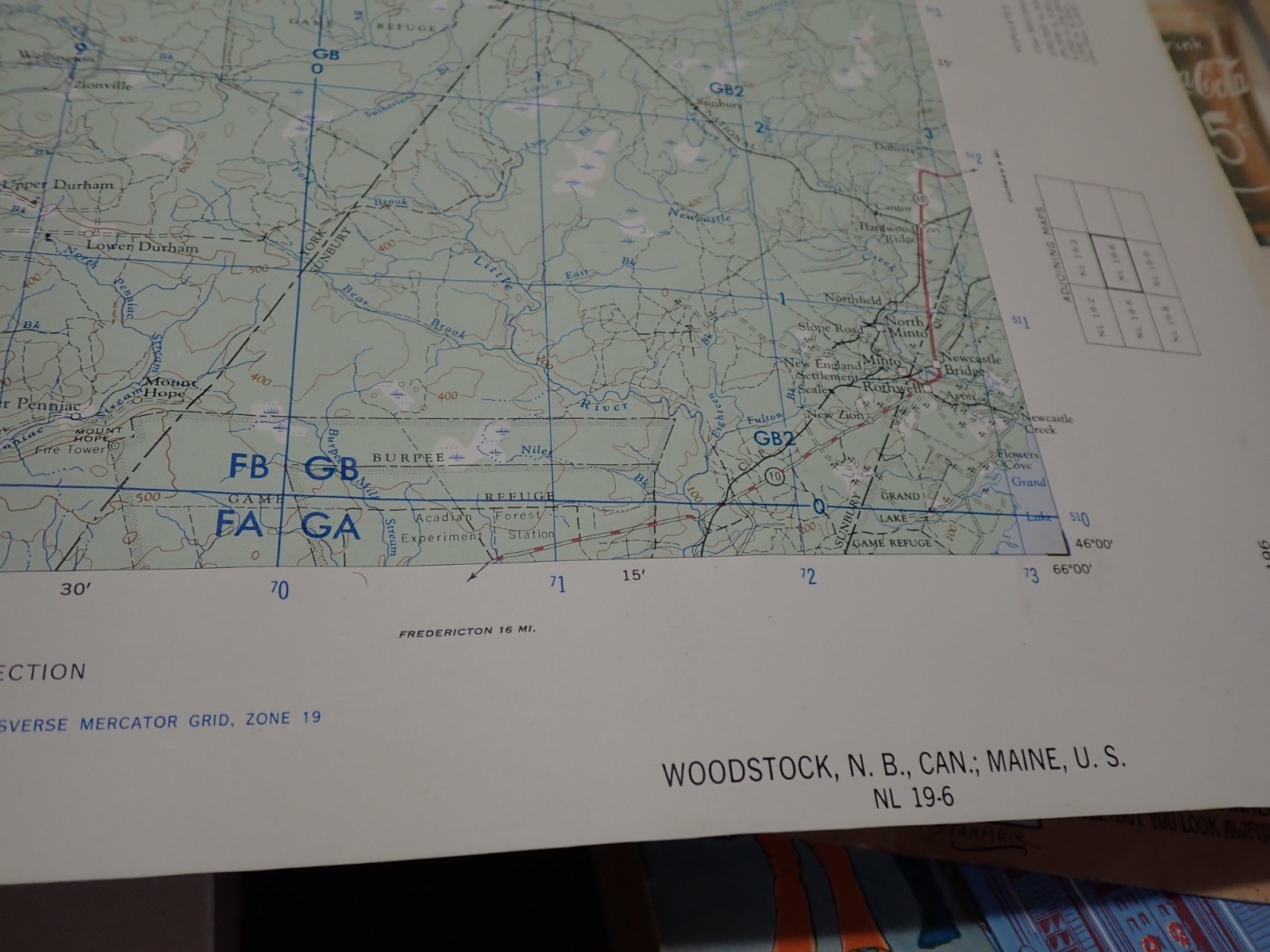 Hubbard Scientific Raised Relief Map Unframed 29″ Woodstock Maine NL 19-6