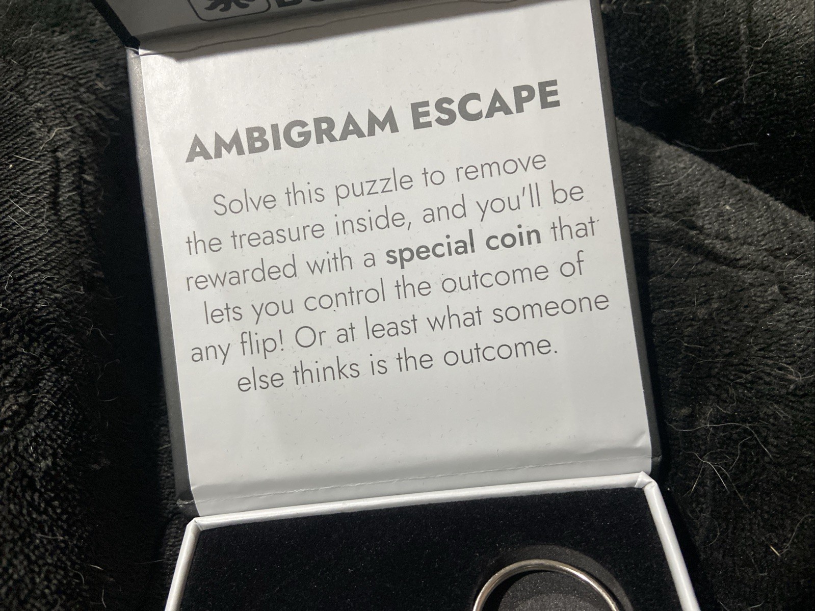 Ambigram Escape Coin And EDC Multitool Curiosity Box Keychain Ring Puzzle *Read