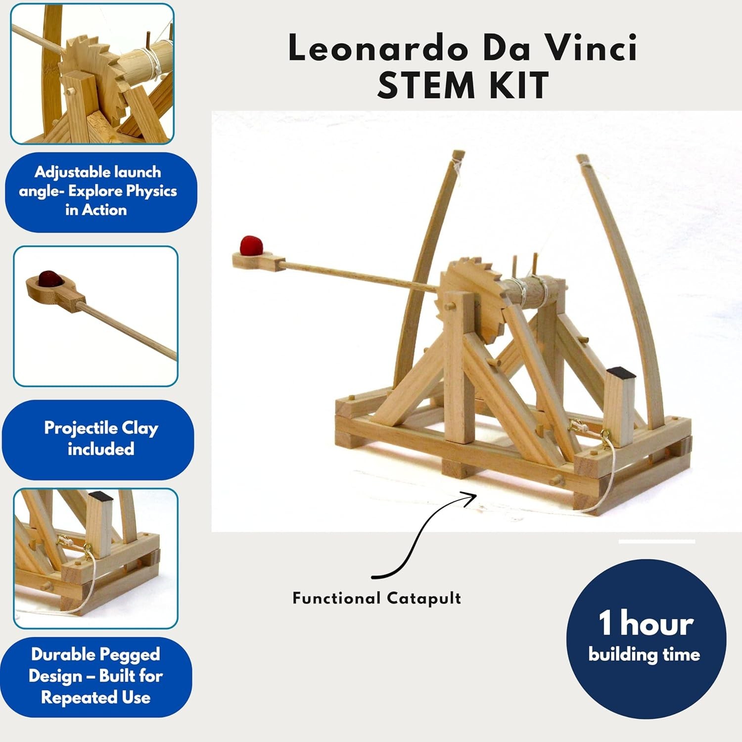 Interactive Da Vinci Catapult Engineering Model Kit: Perfect STEM Toy for Kids