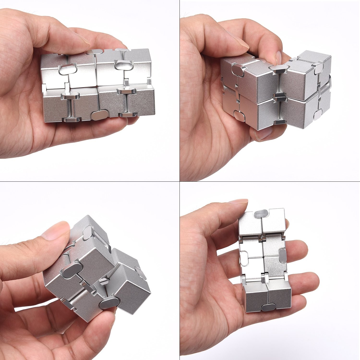 Joeyank Fidget Cube Version Fidget Finger Toys – Metal Infinity Cube Premium For