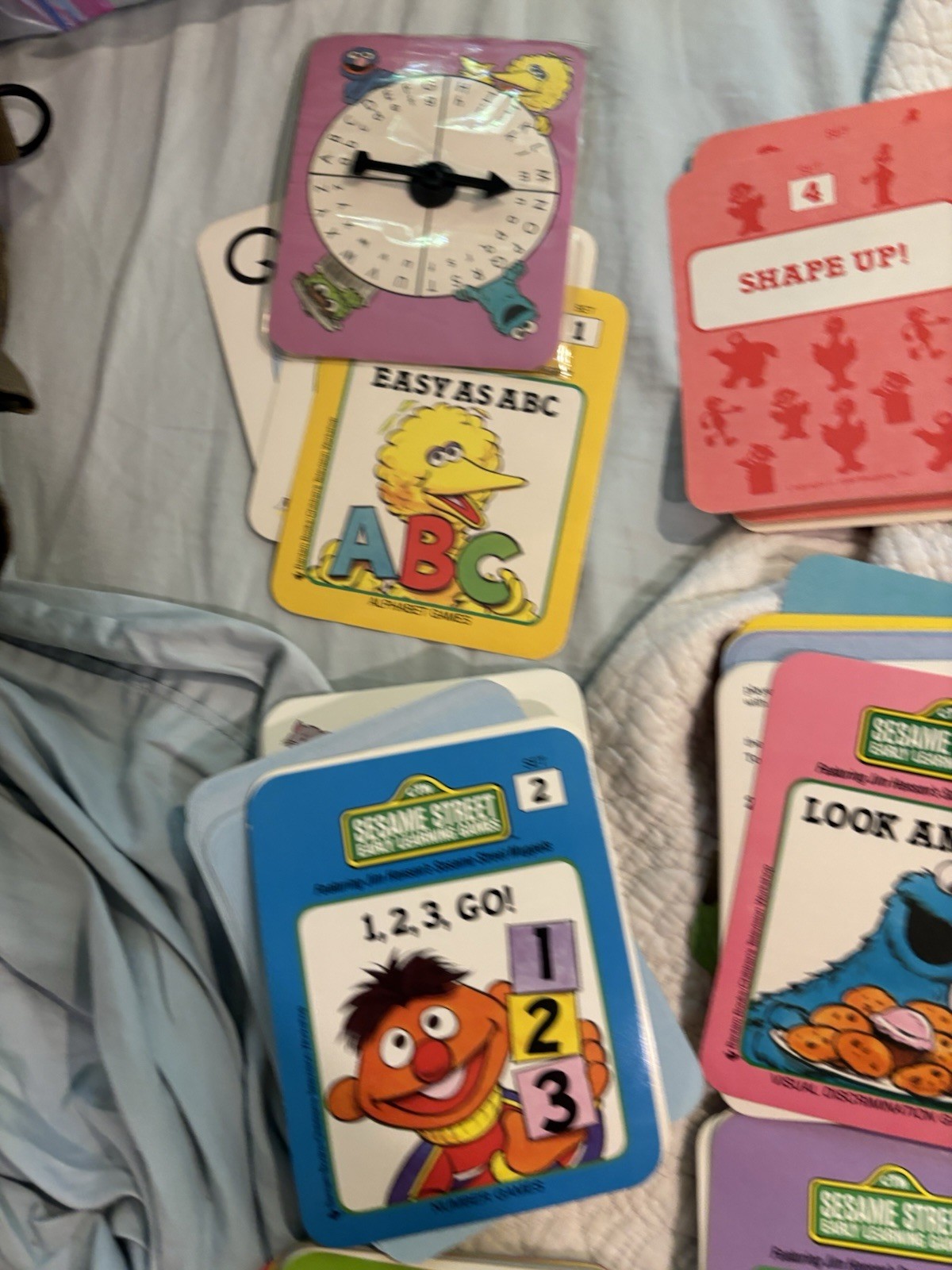 Sesame Street Early Learning Educational Games Cards Partial Set No Case 1989