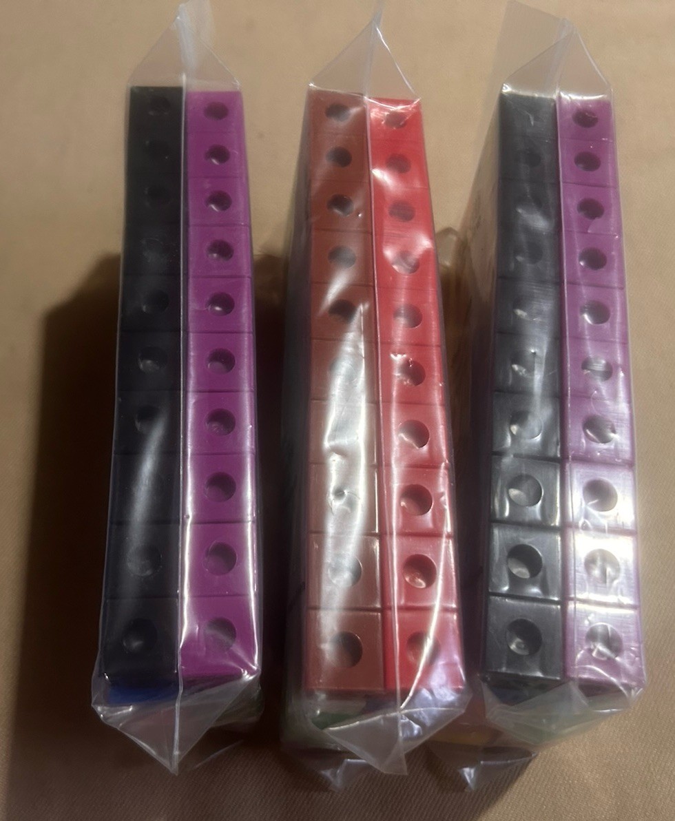 ETA Cuisenaire Snap Cubes Set of 100 —3 SETS —300 SNAP CUBES