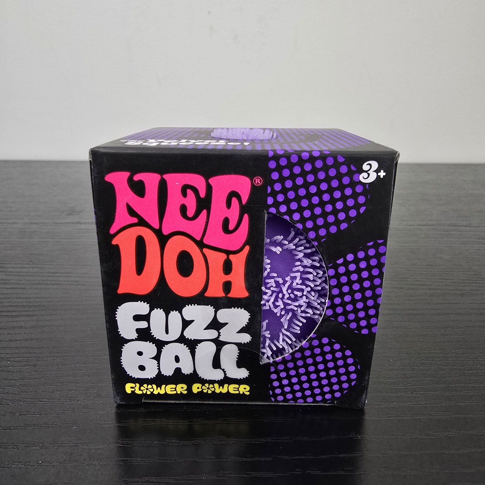 Schylling NeeDoh Fuzz Ball Flower Power Squishy Stress Ball – Purple – New