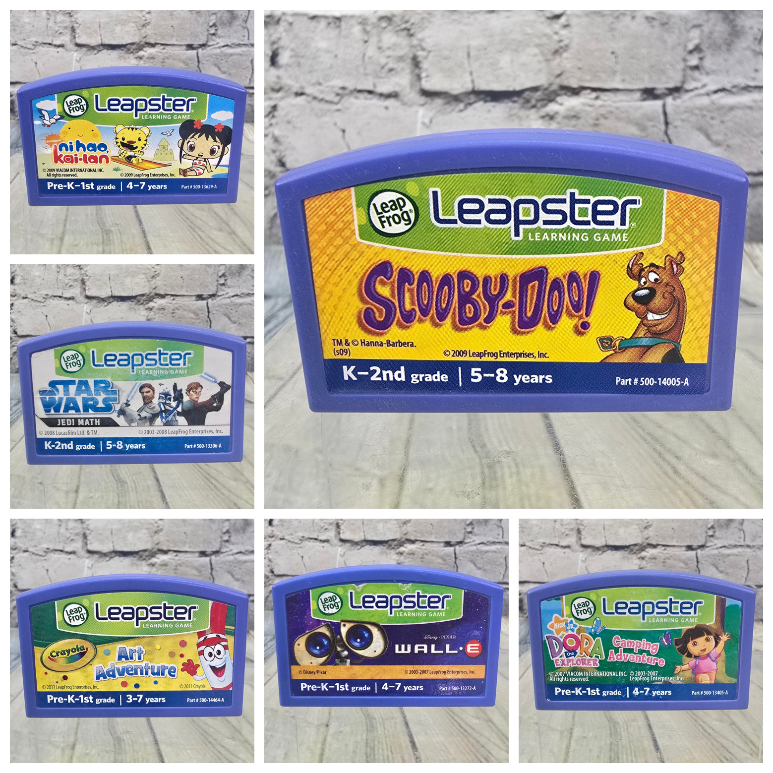 Leapfrog Leapster Learning Game Lot of 6 Game Cartridges Star-Wars Scooby-Doo