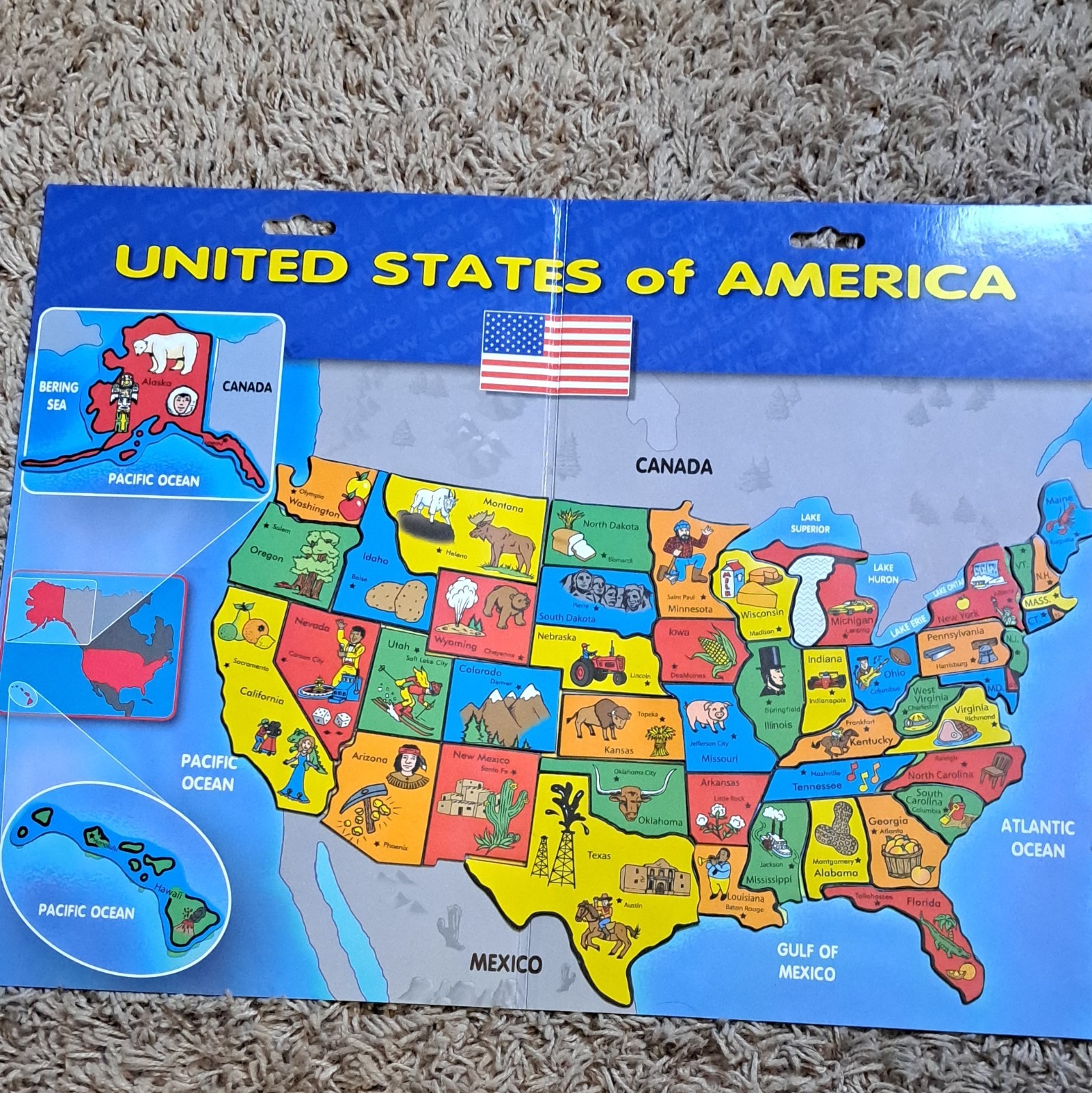 Create-A-Scene Magnetic USA Map Puzzle