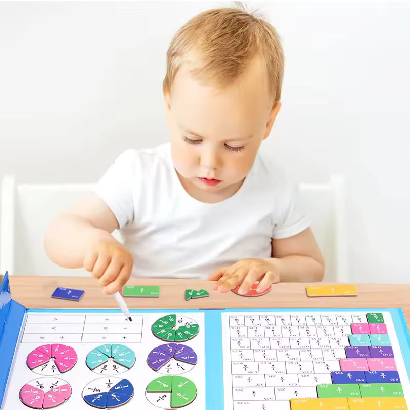 Magnetic Fraction Puzzles: Fun Montessori Math Toy.