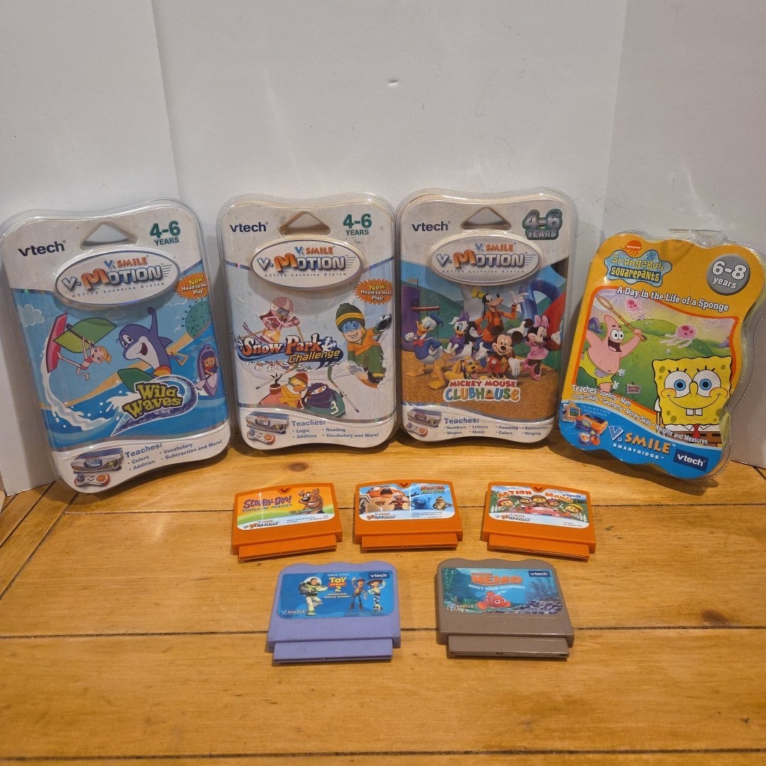 V-TEK V-Smile V Motion Game Lot 9 Games 4 NEW 5 Pre-owned TESTED