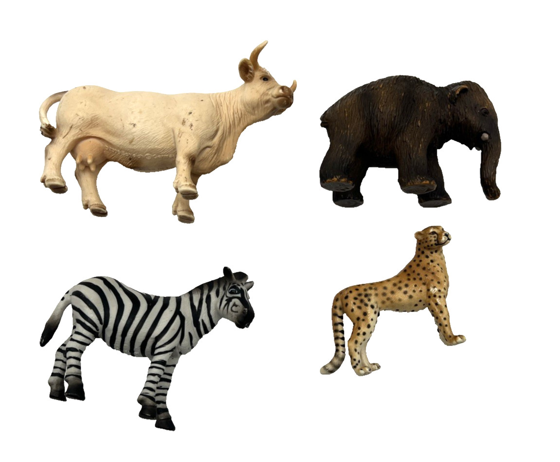 Hard Plastic Zoo Wild Farm Animals Mixed Lot 12 Schleich-Safari-Jaru Loose