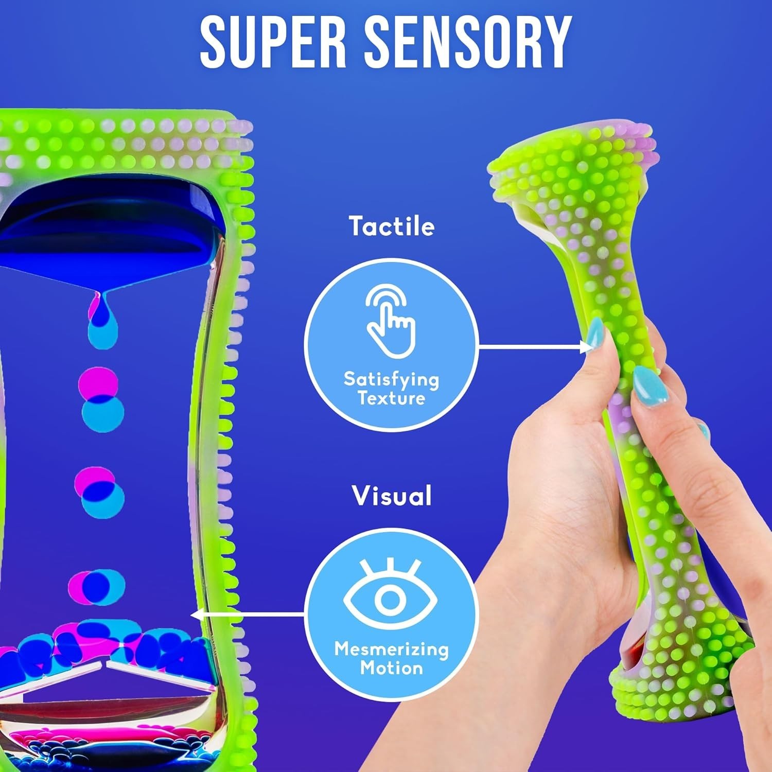 Liquid Motion Bubbler Glow-in-The-Dark Sensory Toy for Kids & Adults – Gentle…