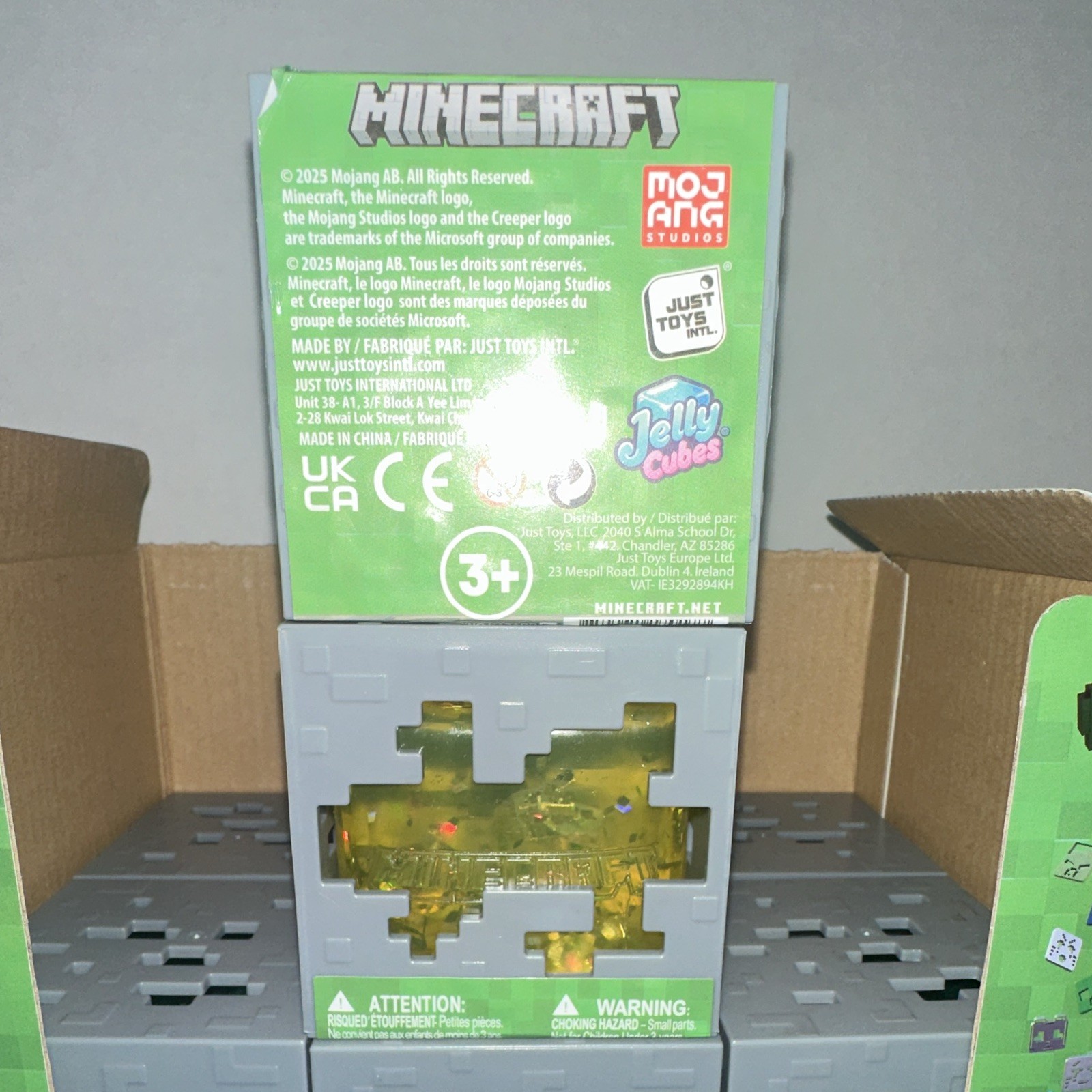 Just Toys Minecraft Jelly Cubes Gold Creeper Cube Set Tactile Sensory 1 cube