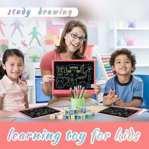 LCD Writing Tablet for Kids, 15 Inch Colorful Electronic Doodle Board 15in Pink