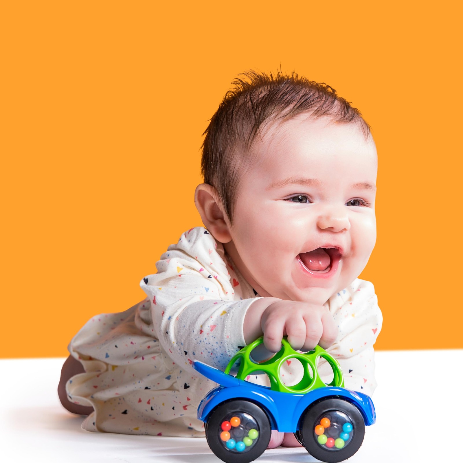 Bright Starts Oball Easy Grasp Rattle & Roll Toy 1 Count (Pack of 1), Blue