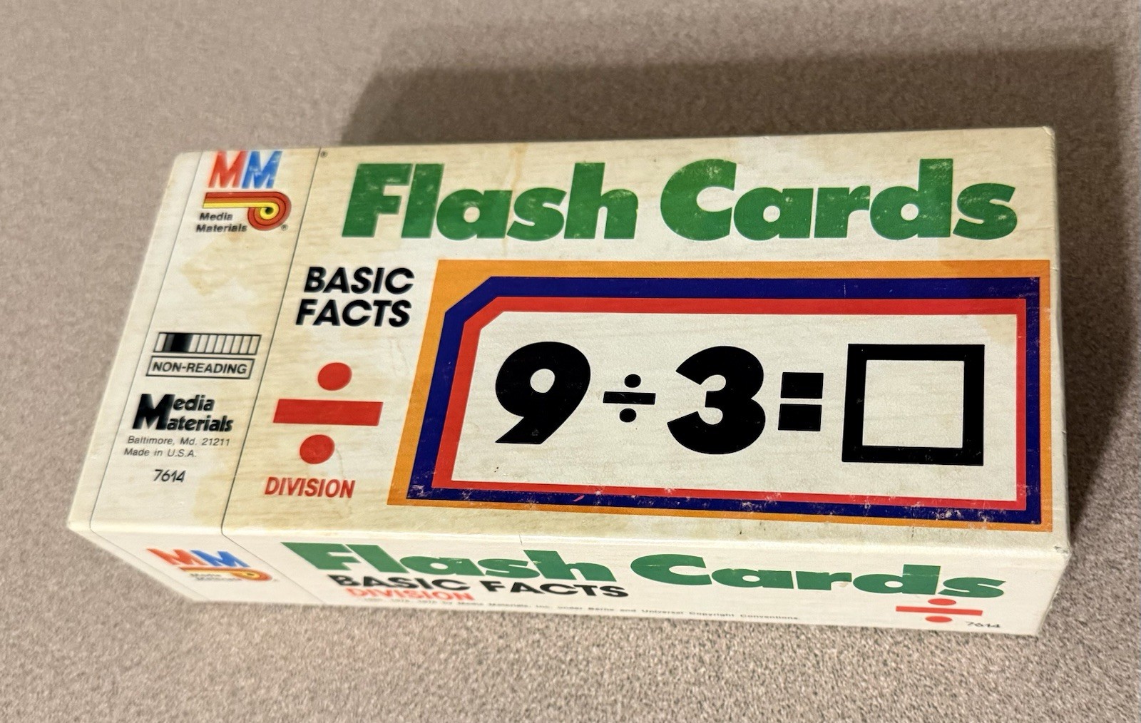 Vintage 1985 Media Materials Flash Cards Basic Math Edition #7611
