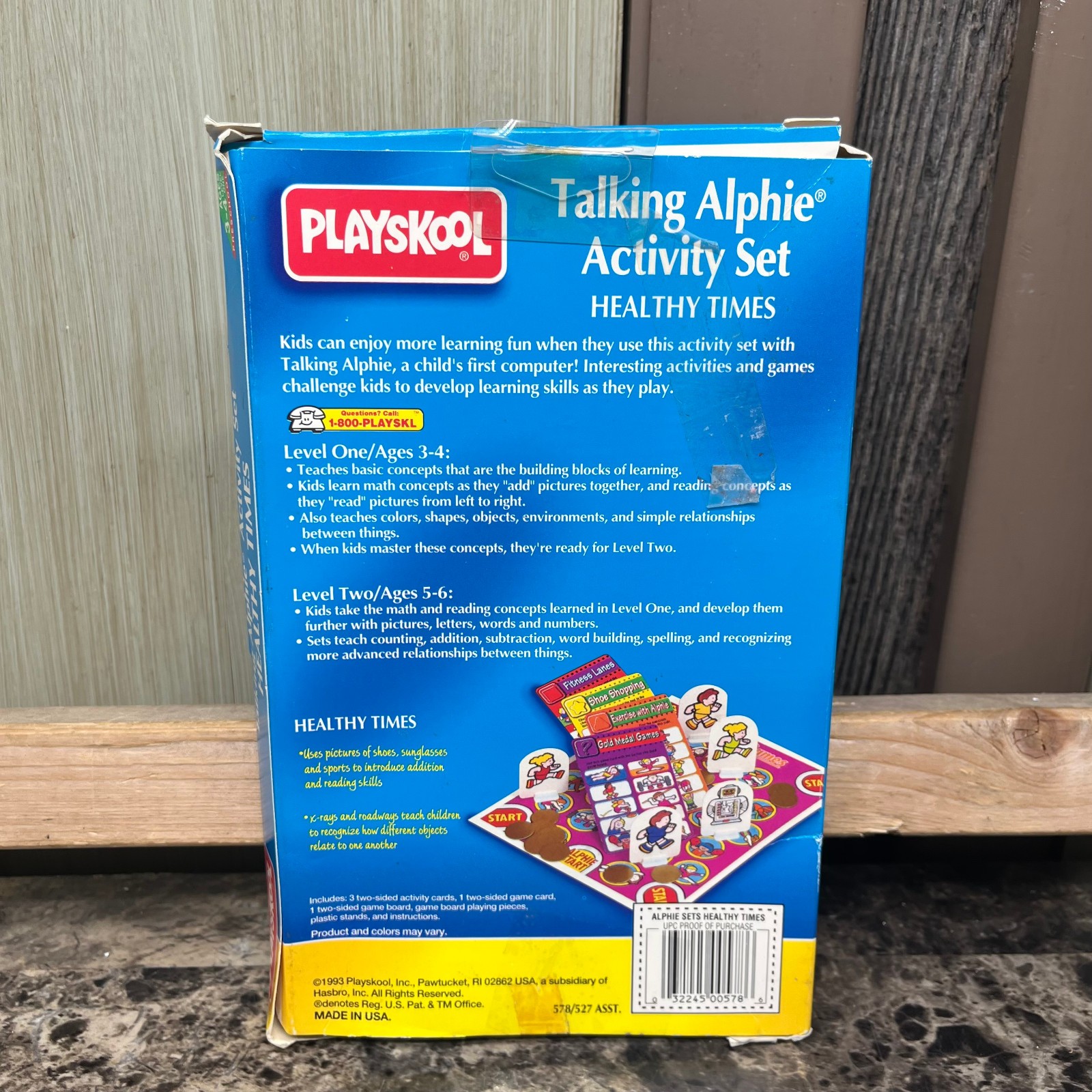 Playskool Tlaking Alphie Activity Set ‘Healthy Times’ #528/527 1993 UNUSED NEW
