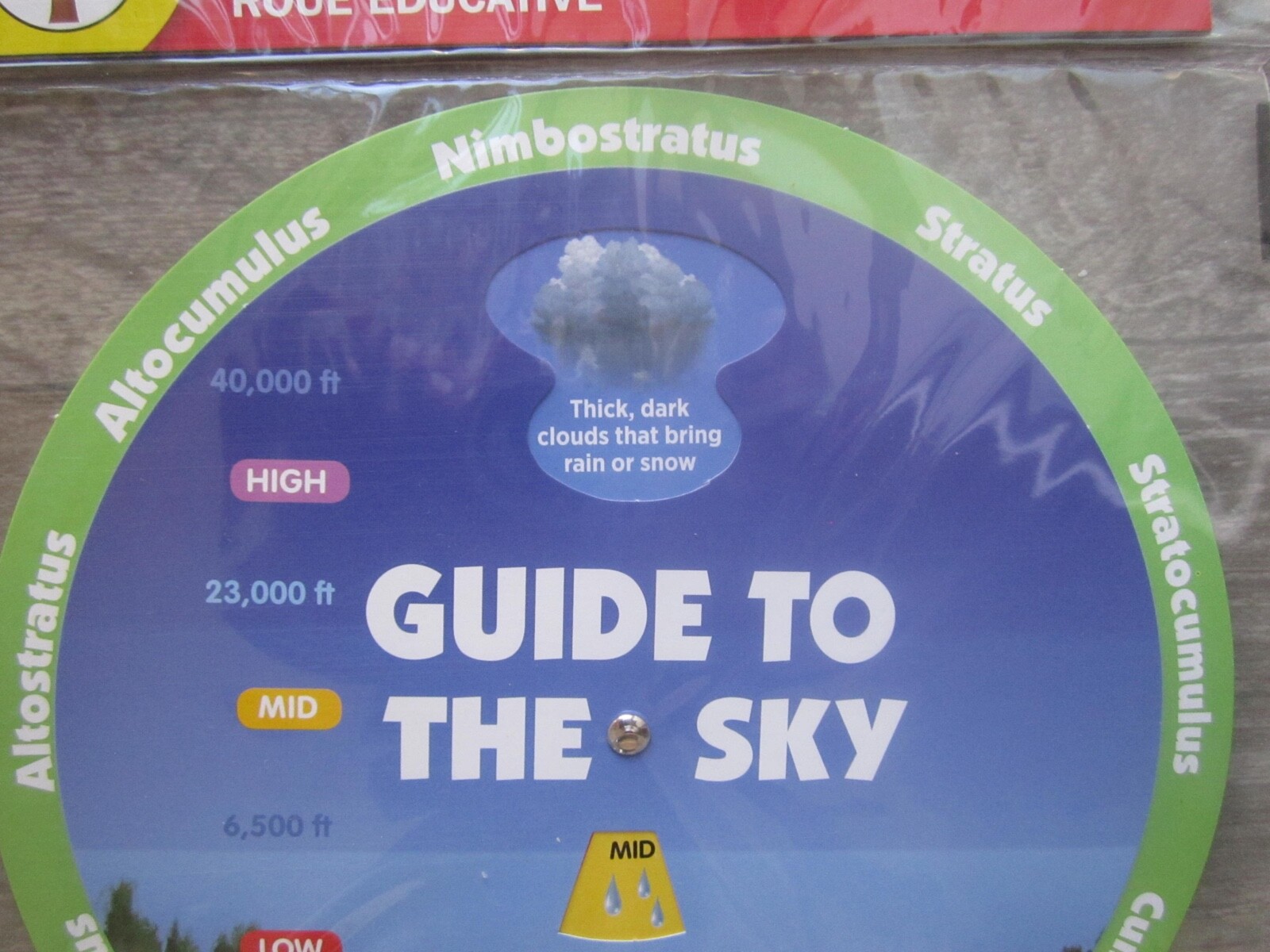 Teaching Tree Educational Spinner 8″ Guide To The Sky Cirrus Stratus Cumulus Pkg