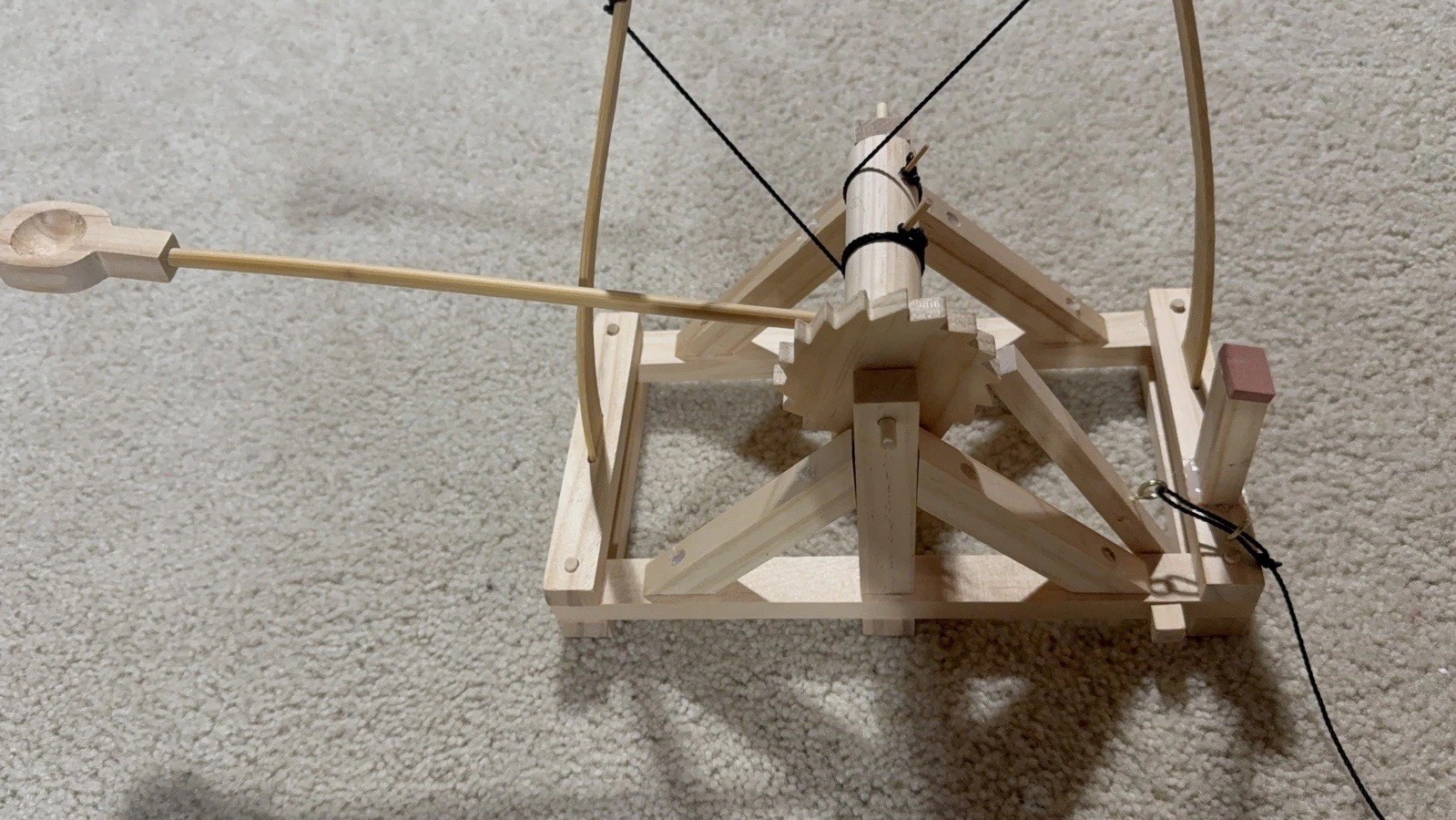 Leonardo da Vinci Style Catapult Toy Working Model Completely Assembled STEM Art