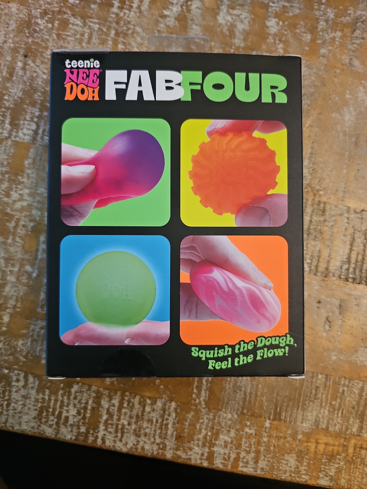 Needoh Teenie Fab Four 4-Pack Nee Doh Set of 4 SAME DAY SHIP NEW SEALED *READ*