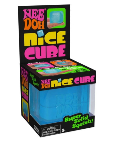 Schylling NeeDoh Nice Cube BLUE Sensory Squeeze Toy with Super Solid Squish