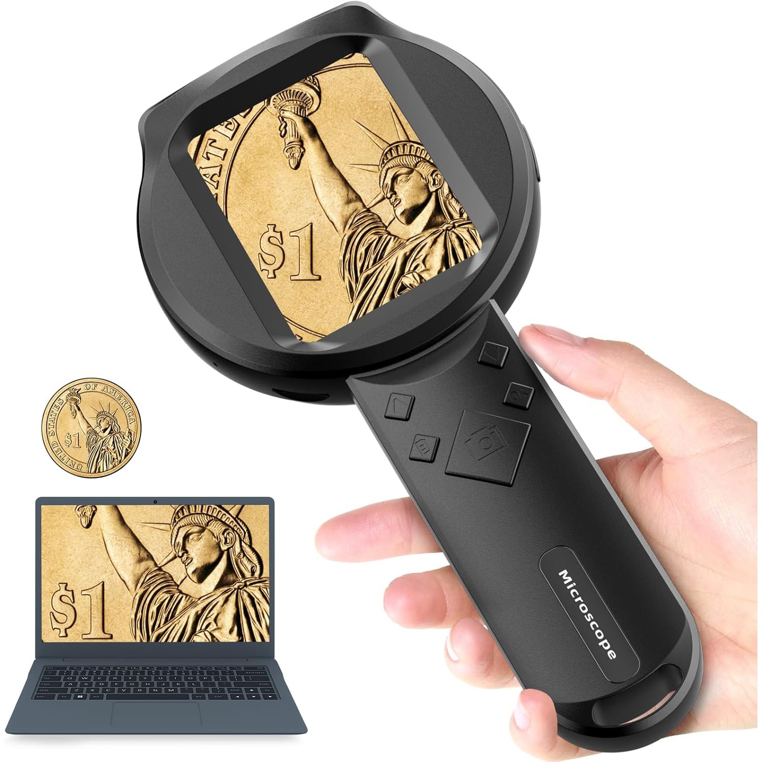 Magnifying Glass Kids Microscope Handheld Digital Magnifier Coin Jewellery Loupe