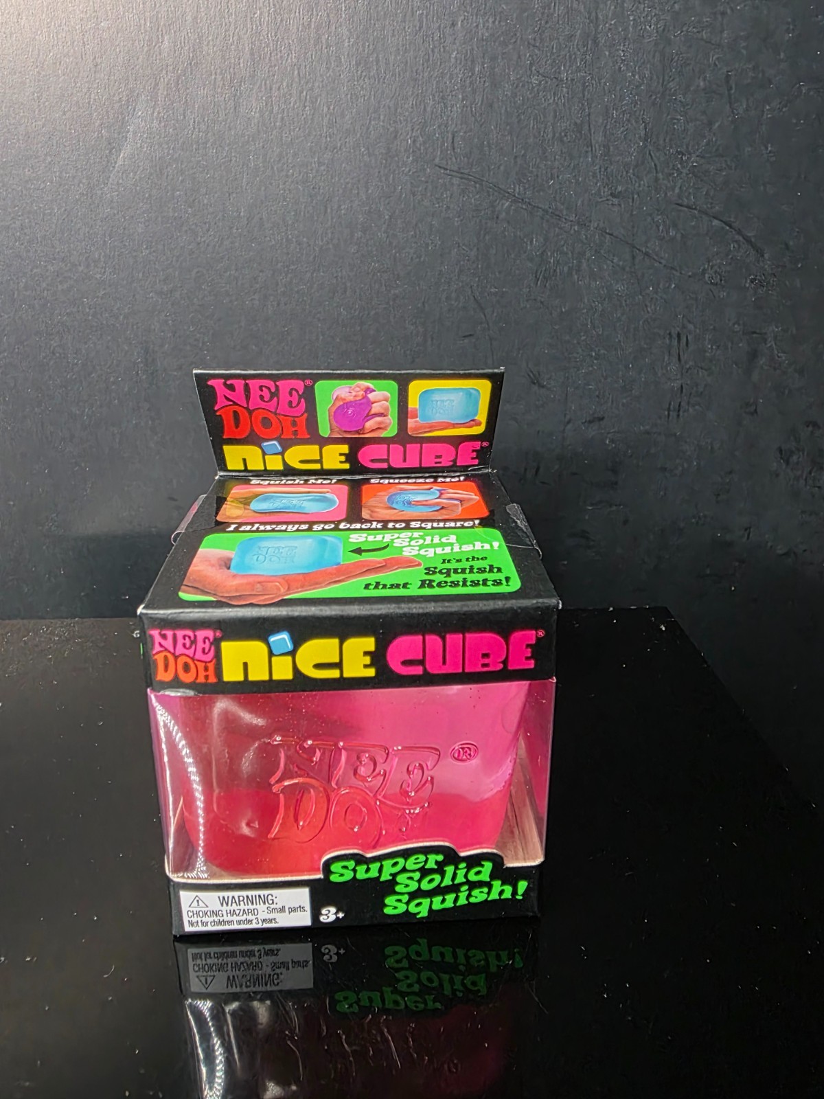 Needoh Nice Cube Pink -Sensory Squeeze Toy with Super Solid Squish – 2.25″ Cube