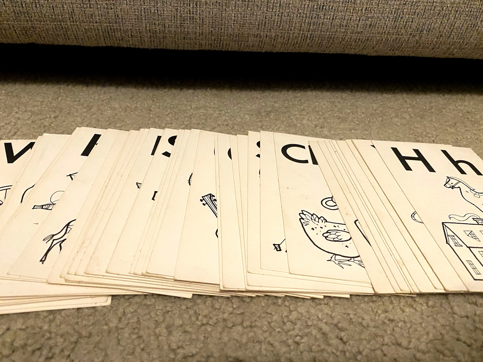 VINTAGE 1976 BEGINNERS PHONIC FLASH CARDS LEARNING ENGLISH GRADE 1-3 FLASHCARDS