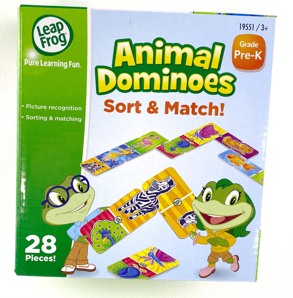 Leap Frog Animal Dominoes Sort & Match Education Toy Grade Pre-K 28 Pieces