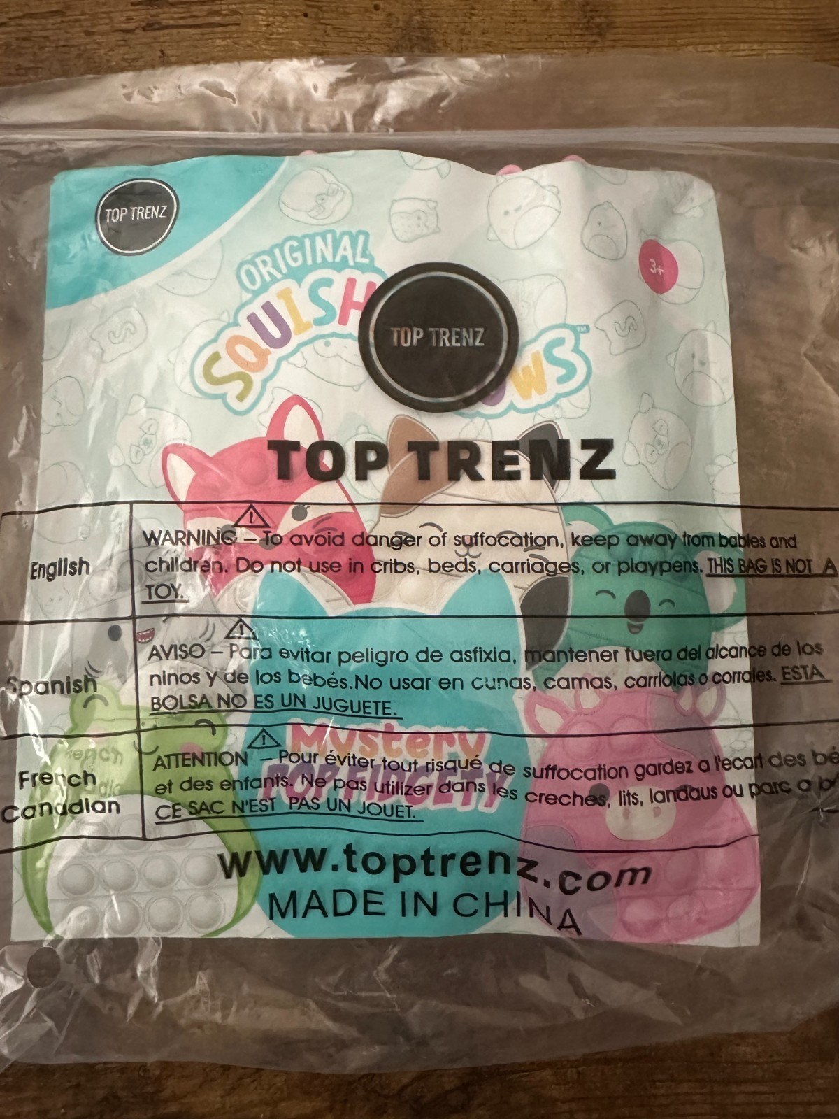 2 Pieces – Squishmellows Fidget Pop Toy – Cow & Koala – Opened bag