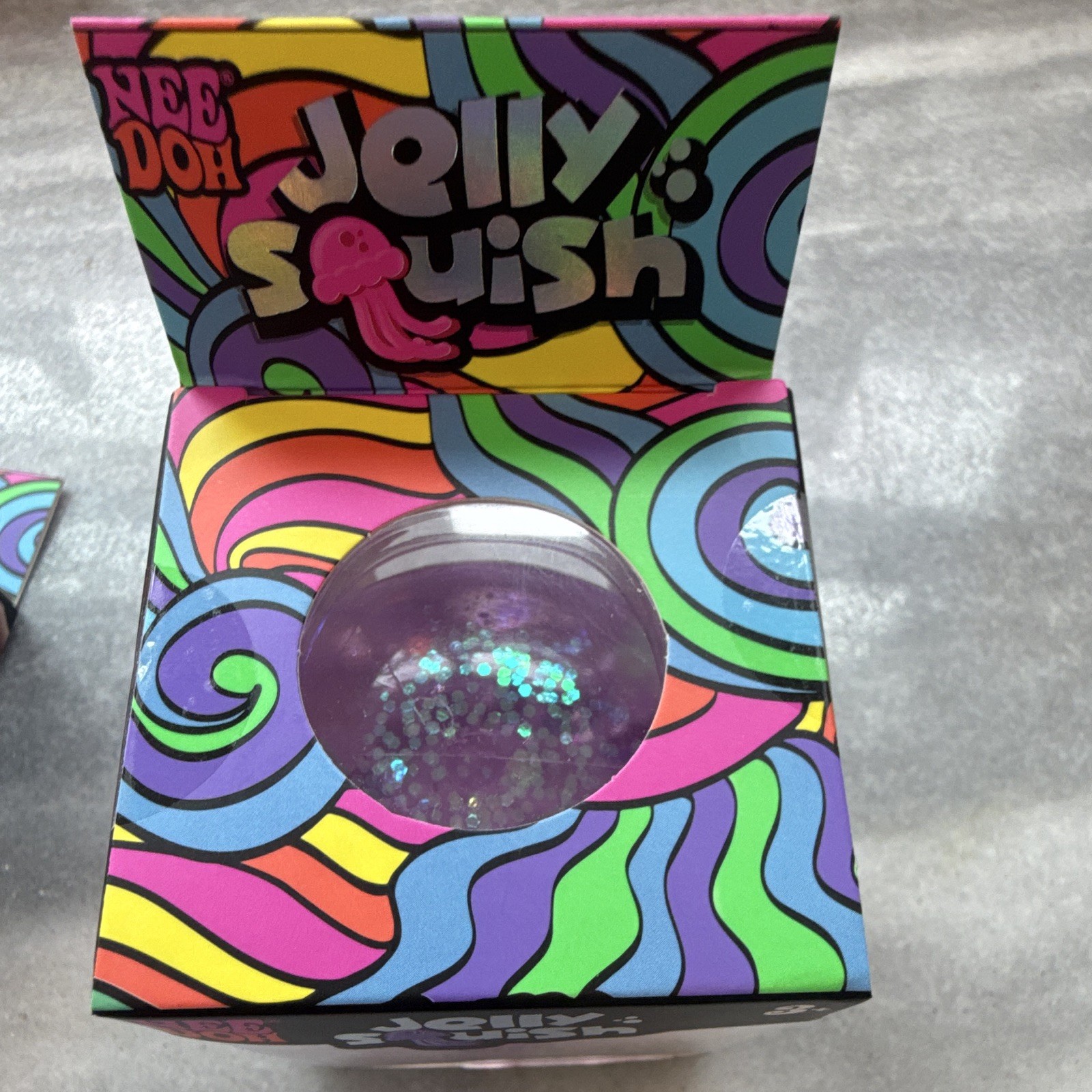 Nee Doh Jelly Squish Super Solid Squish Tactile Squeeze Toy Purple 3+ 25330NAB