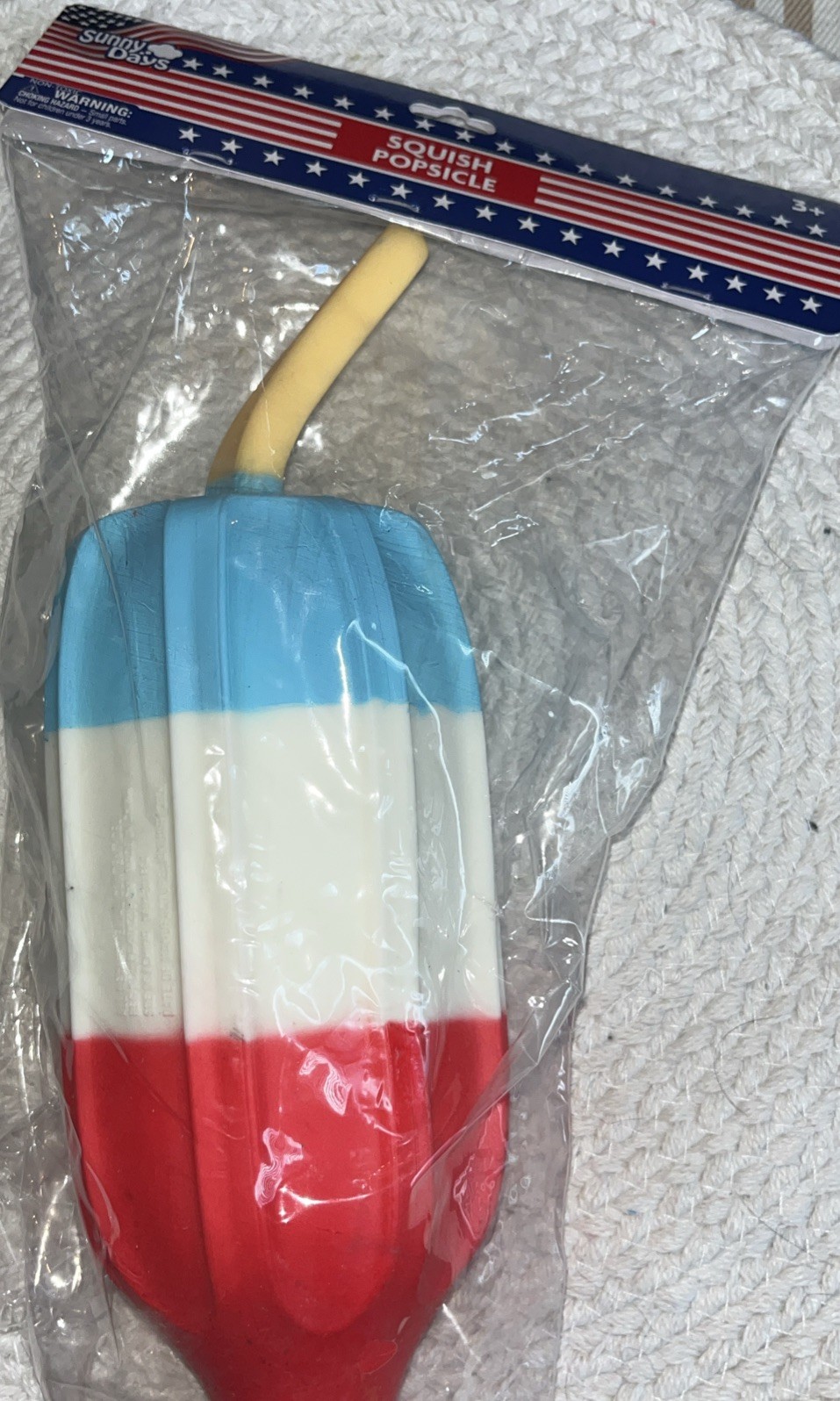 Sunny Days Squeeezy Popsicle Red, White, and Blue Squishy Sensory VIRAL Toy NEW