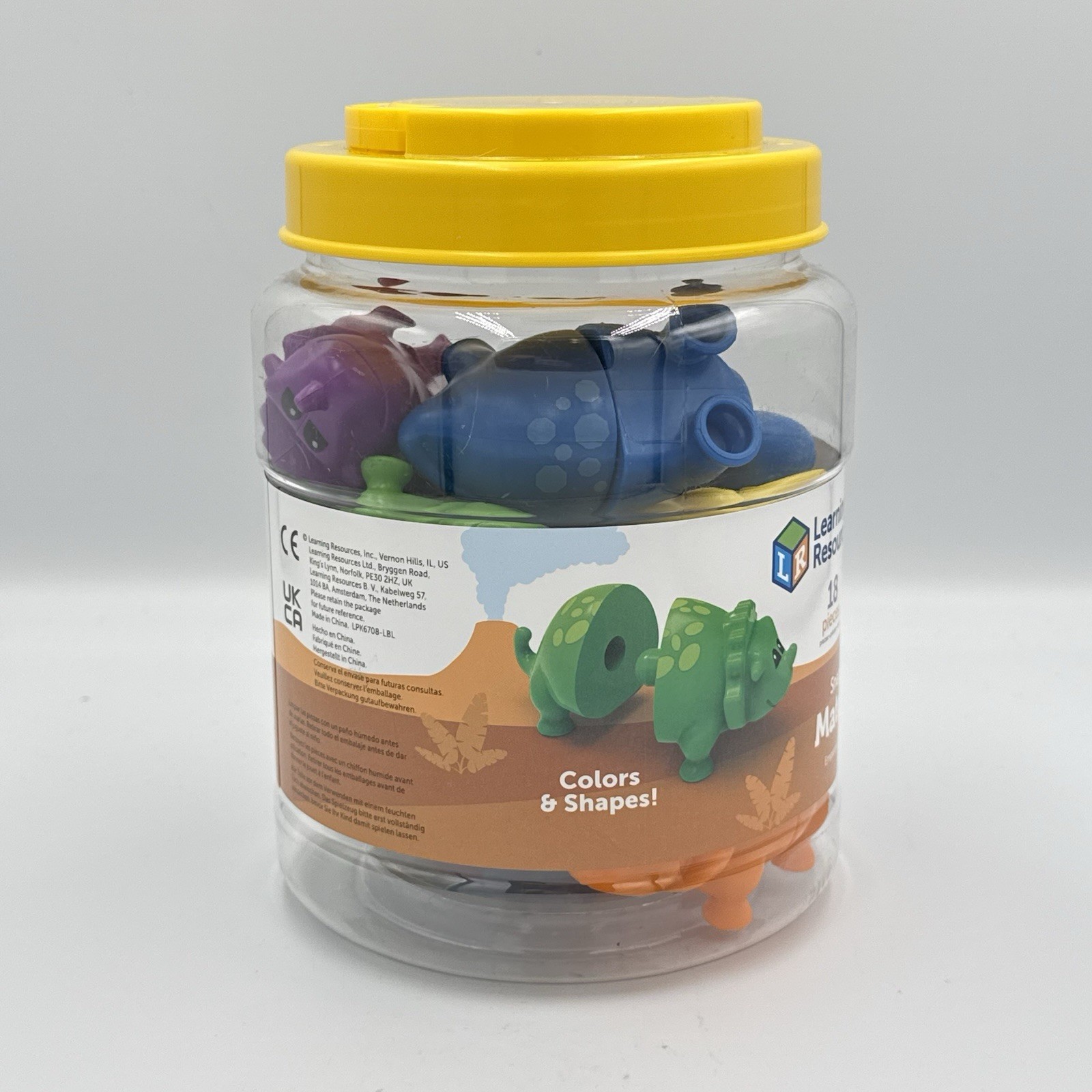 Learning Resources Snap-n-Learn Matching Dinos Colors – 18 Pieces Complete! EUC