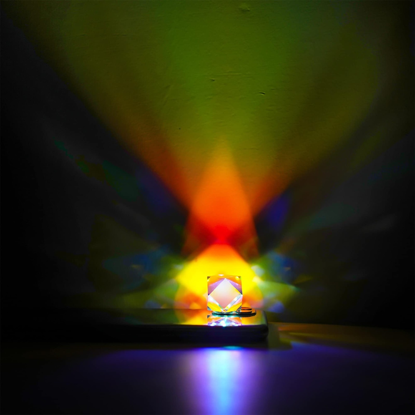 Color Crystal Faceted Optical Prism Beam Splitter Light Refracting Photograph…