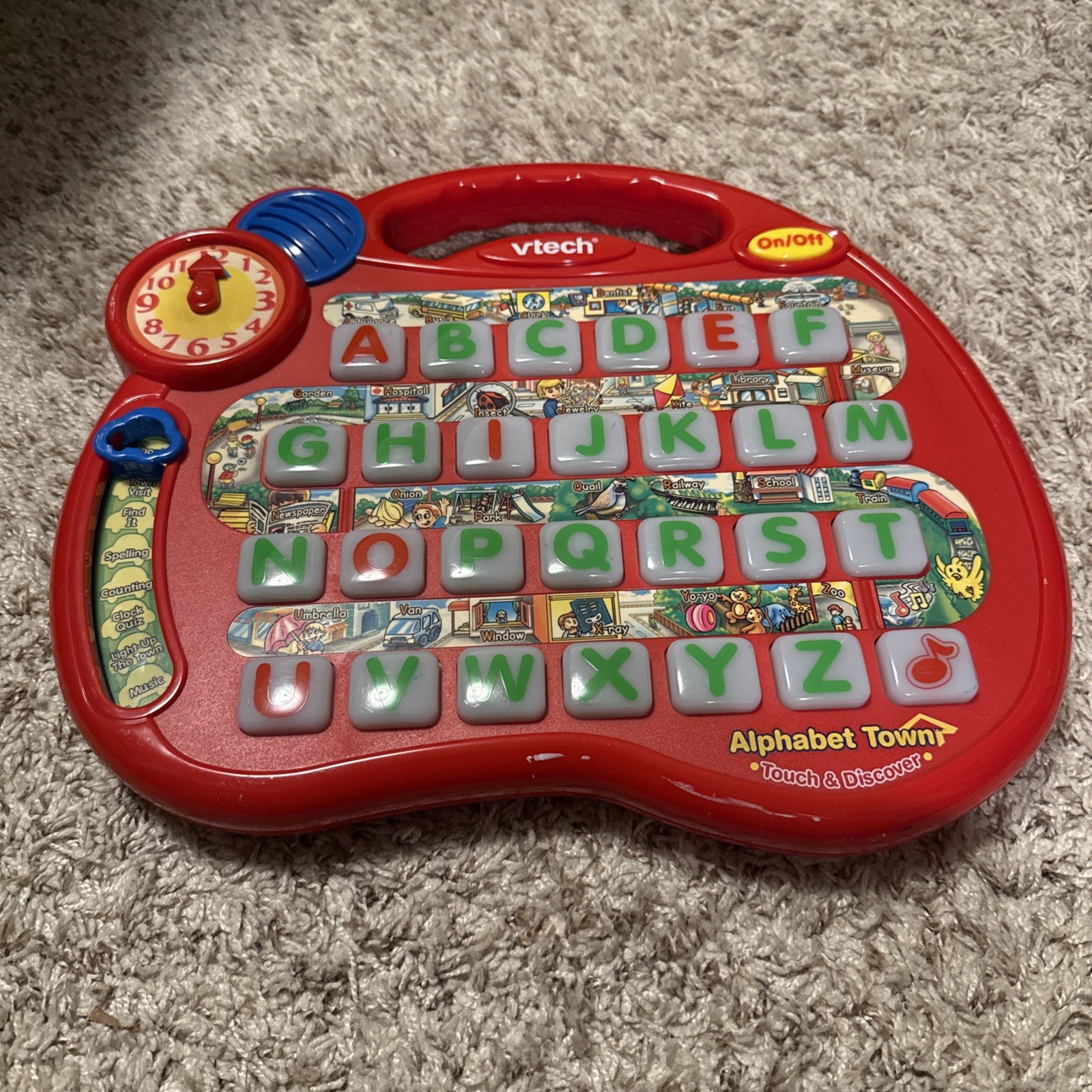 VTech Touch And Discover ALPHABET TOWN: 8 Different Educational Activities Clock