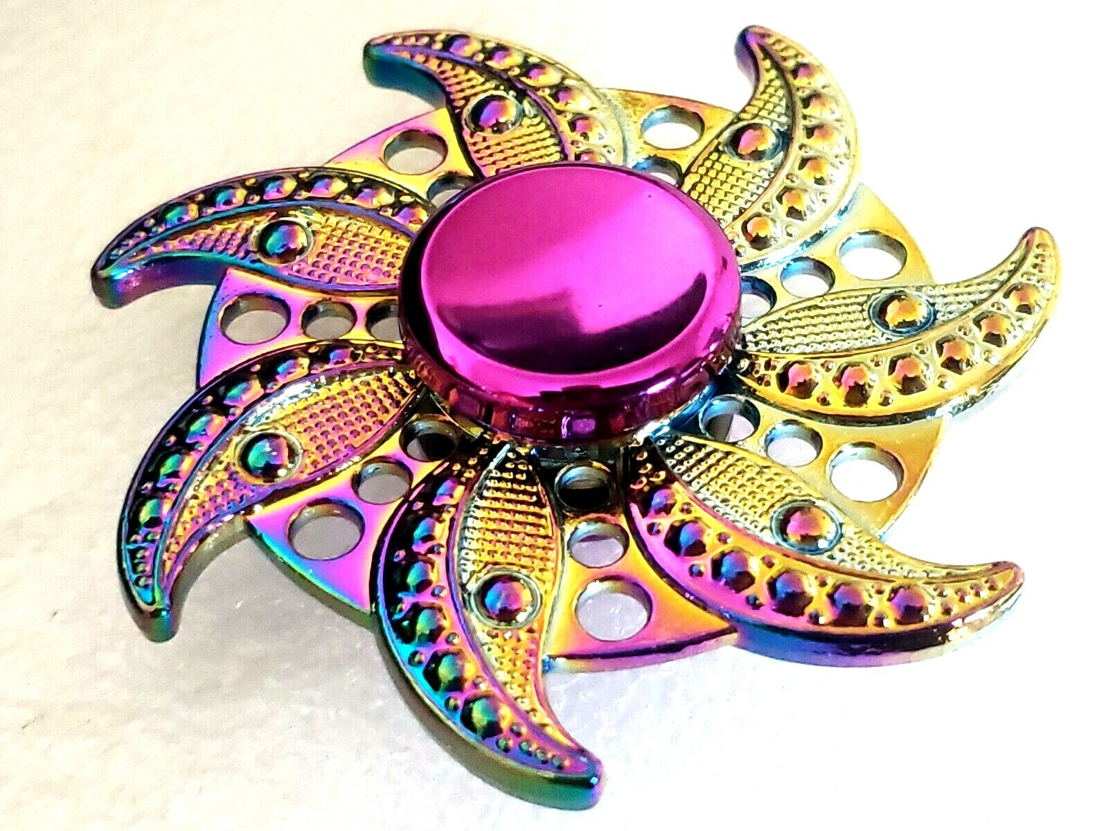 Multi Color Flower Fidget Spinner Toy All Metal Adults Kids Boys Girls ADHD