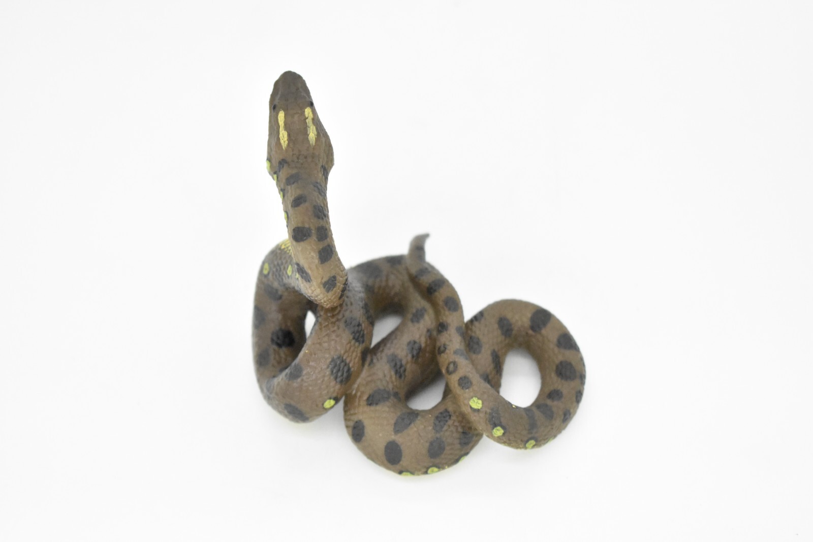 Python Snake, Very Realistic Rubber Reproduction, Hand Painted Figurine 4″