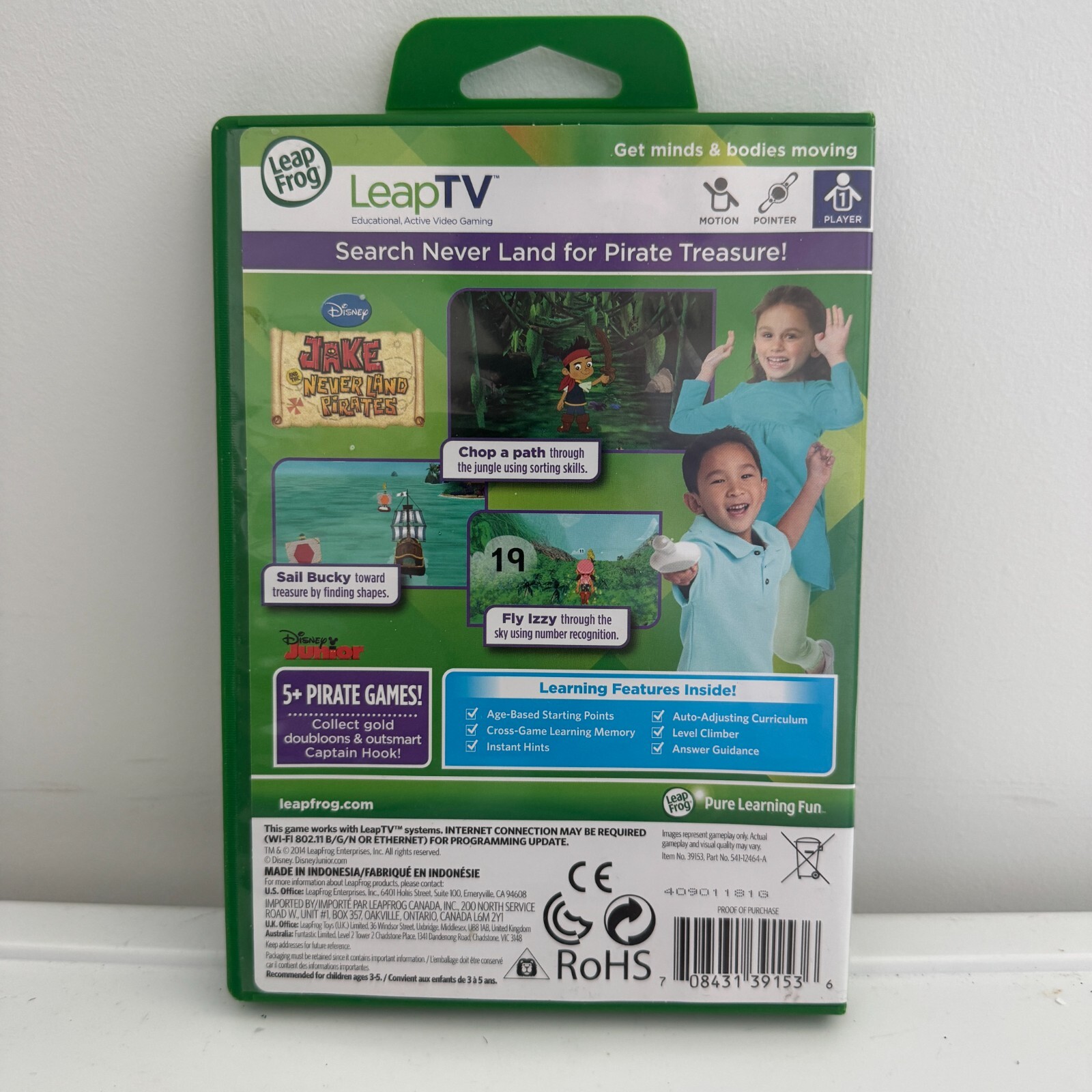 Leap Frog LeapTV Video Game Disney Jake The Neverland Pirates Great Condition