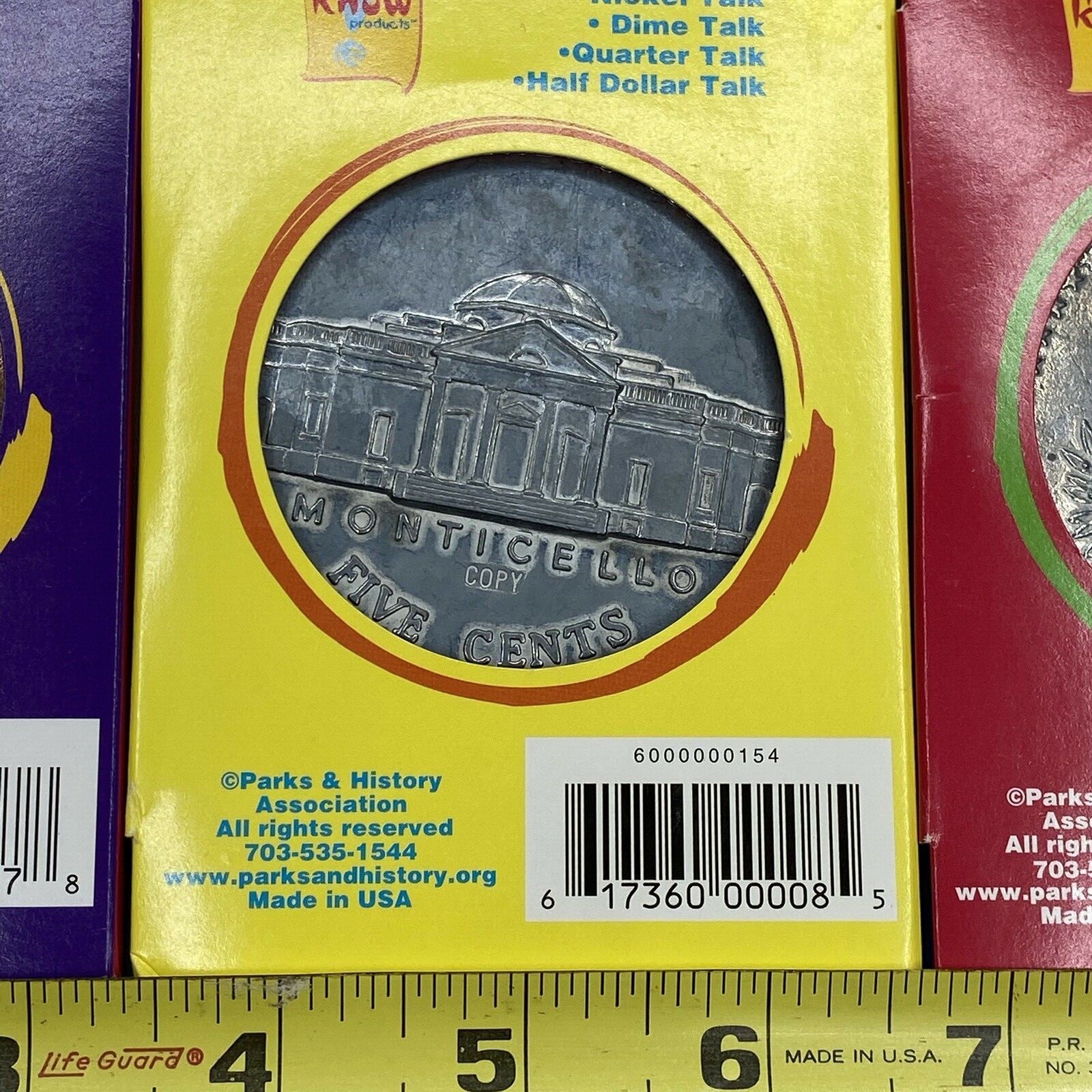 Oversized Coins for teacher, magicians or pranks Nickel, Penny, Half Dollar Log
