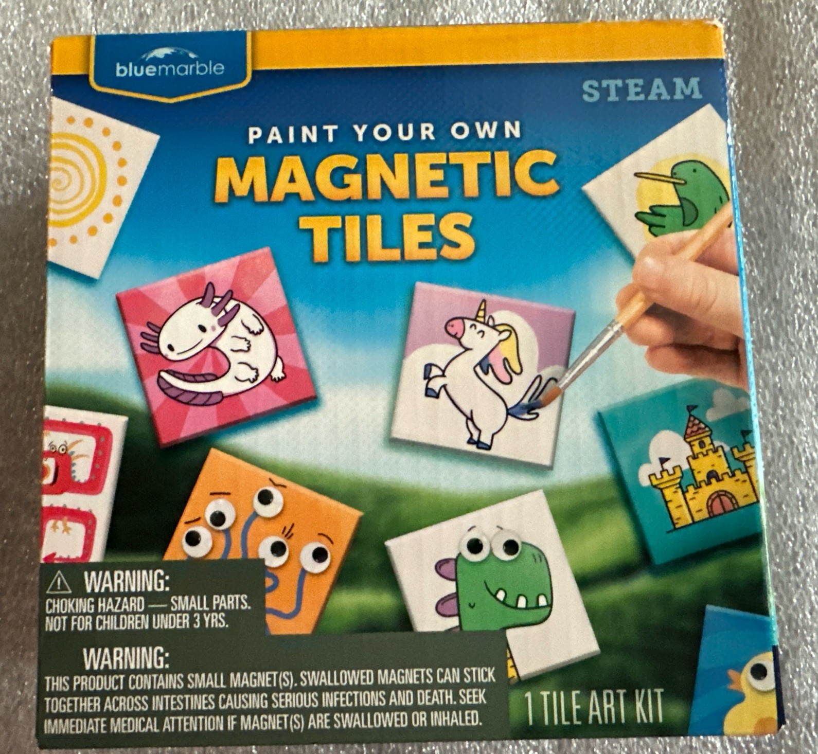 Blue Marble Magnetic Tile Art Craft Kit – Paint Your Own New