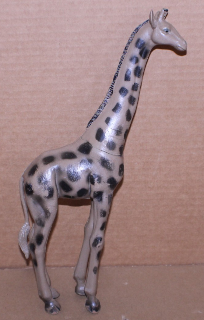 USED / VINTAGE 1985 Imperial Toys Rubber Plastic GIRAFFE Zoo Animal Figure