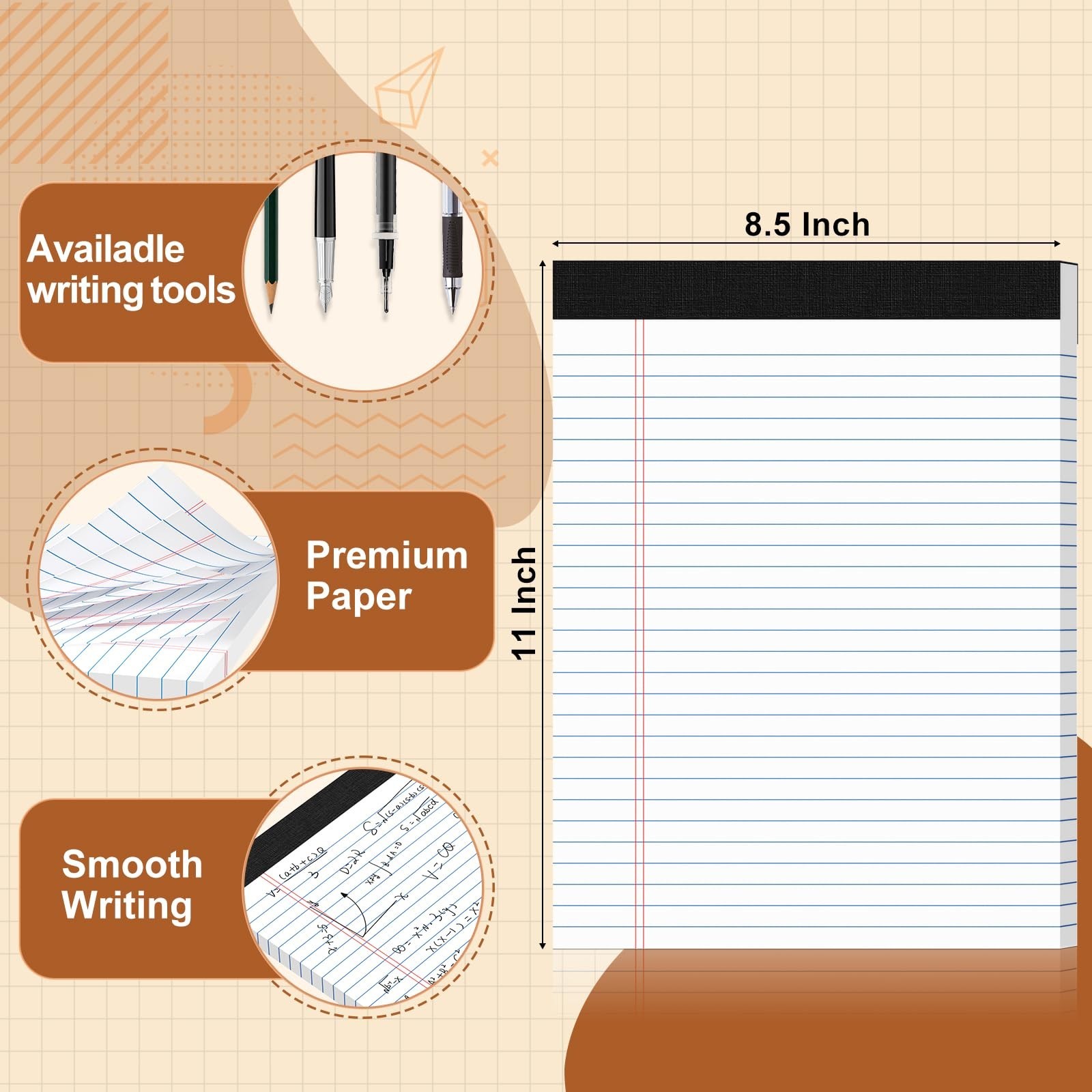 Legal Pads 8.5 X11, Narrow Ruled Notepads, 2 Pack, 50 Sheet/Pad, White Legal …