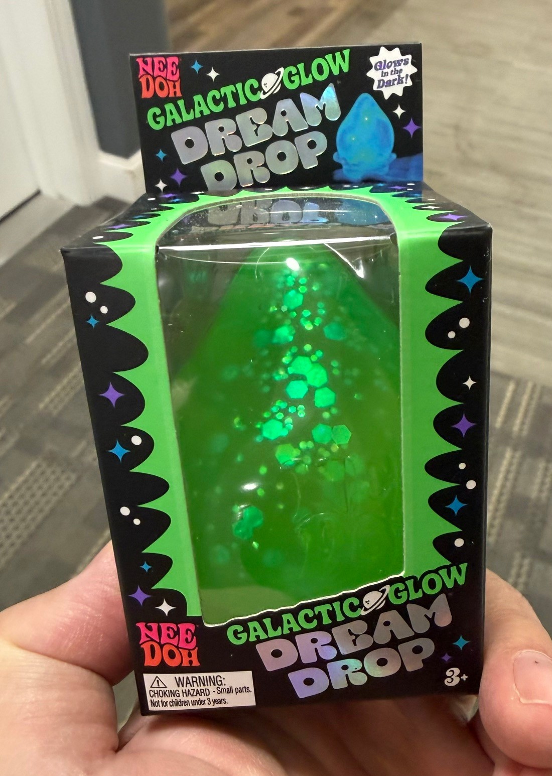 NeeDoh Galactic Glow Dream Drop Green NIB