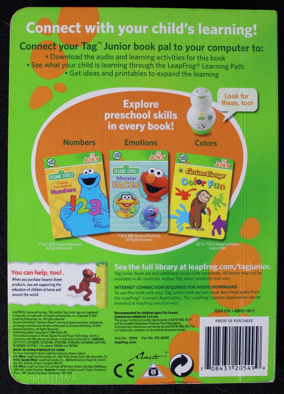 Set of 6 Leap Frog Tag Junior Books (new), Toy Story Pal Reader & Carrying Case