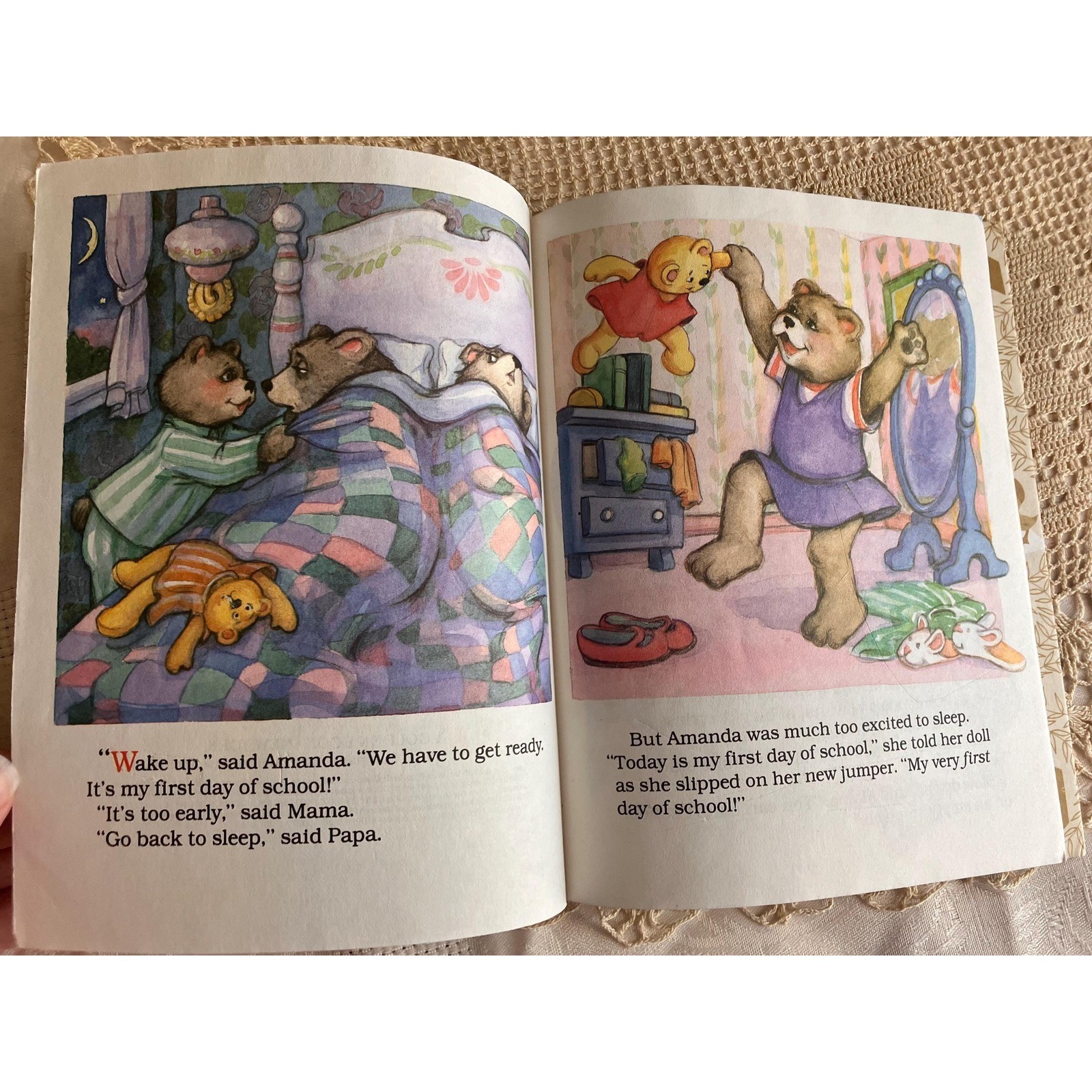 1985 Amanda’s First Day of School Little Golden Book, Goodman, Vintage Book