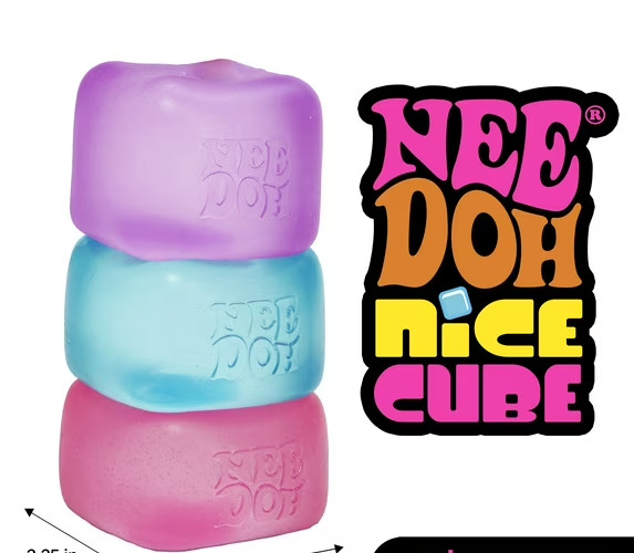 Schylling NeeDoh Nice Cube 3 Pack Pink Purple Blue Super Solid Sensory Toy