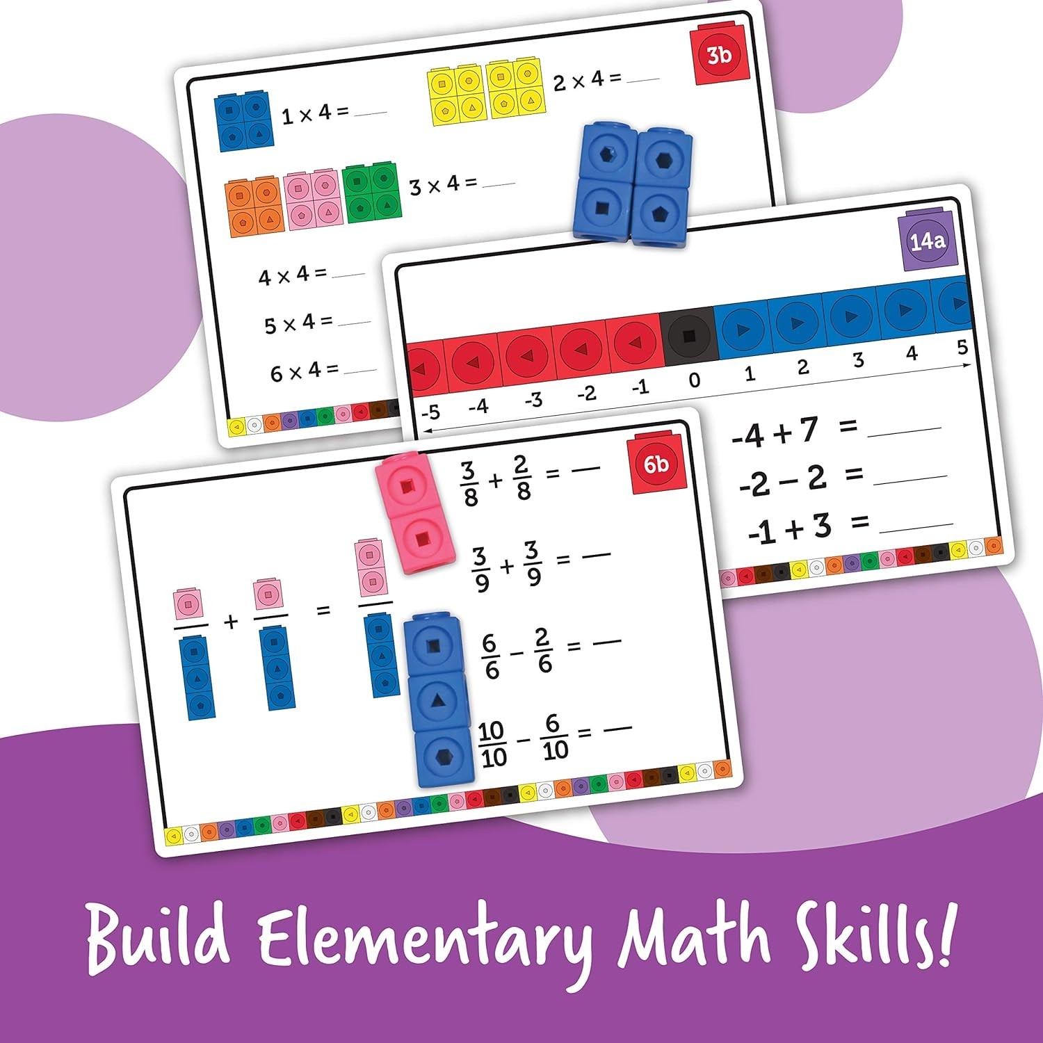 100 MathLink Cubes Activity Set – Colorful Hands-On Math Manipulatives for Kids