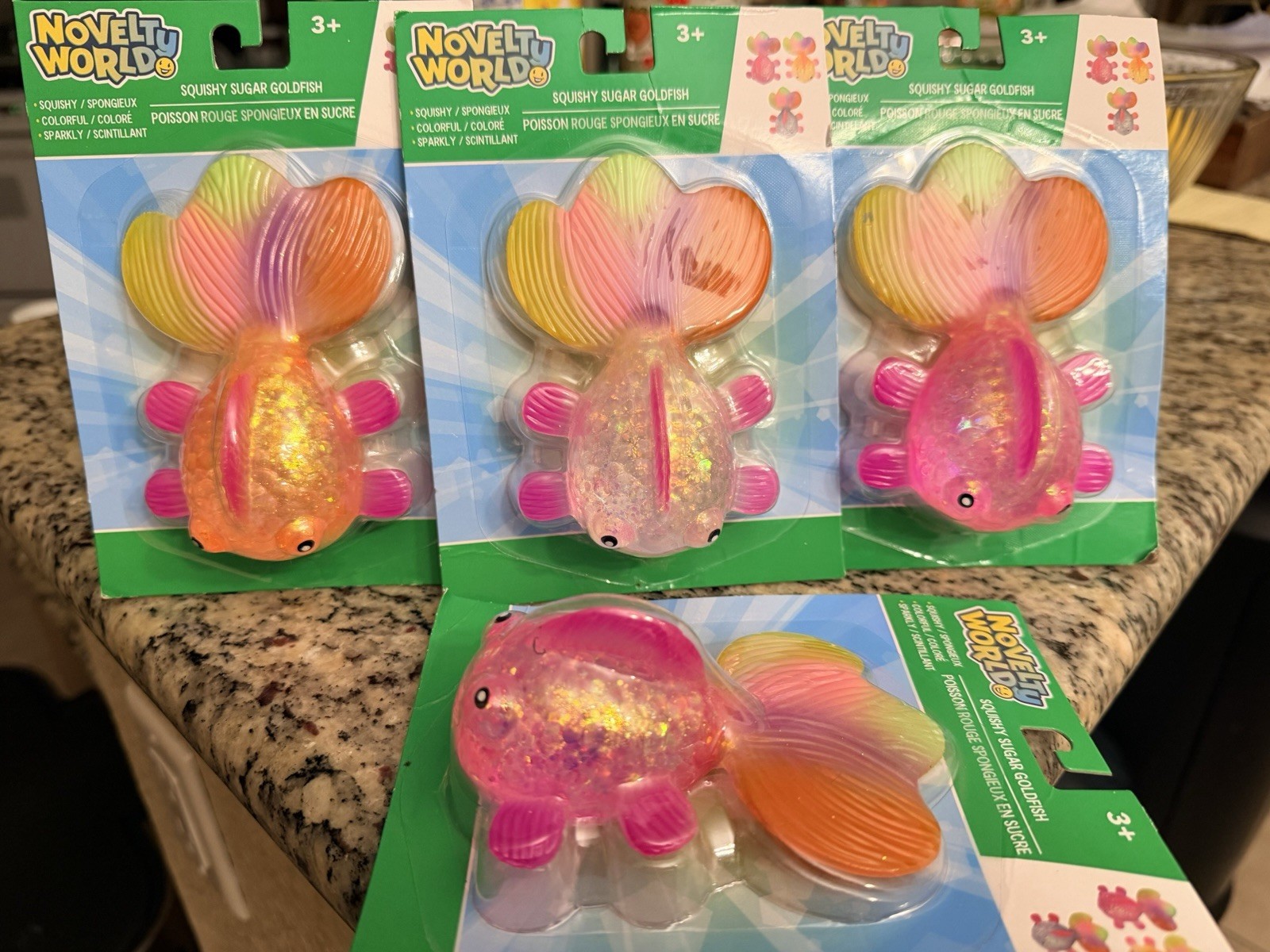 Novelty World Squishy Sugar Goldfish Squeeze Toy 3+ Multicolor 1 count